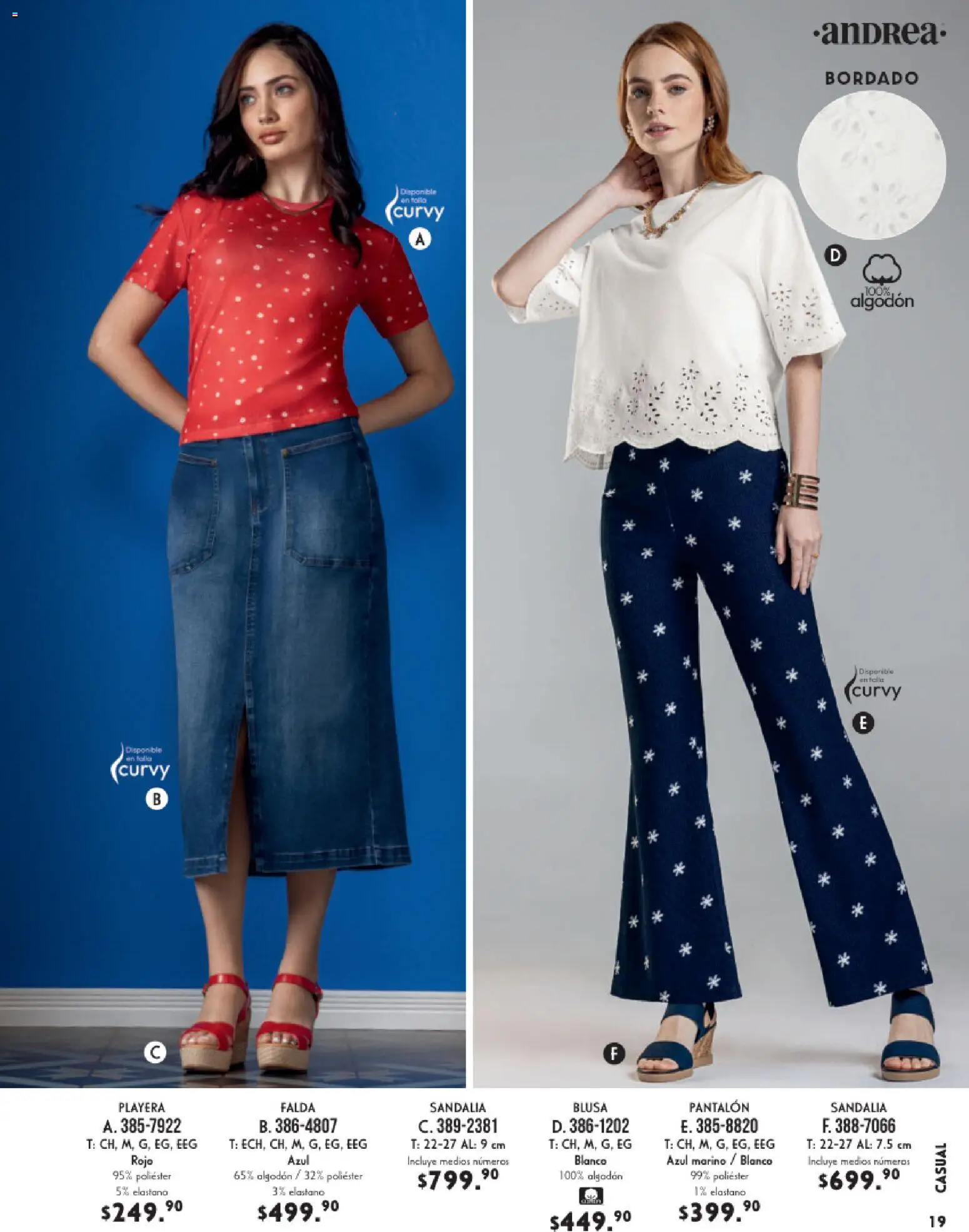 Nuevas ofertas de Andrea válidas en toda la República Mexicana desde el 25.01.2026. ¡Encuentra las mejores ofertas en Andrea catálogo Vestir! | Página: 19 | Productos: Blusa, Algodón, Playera, Falda