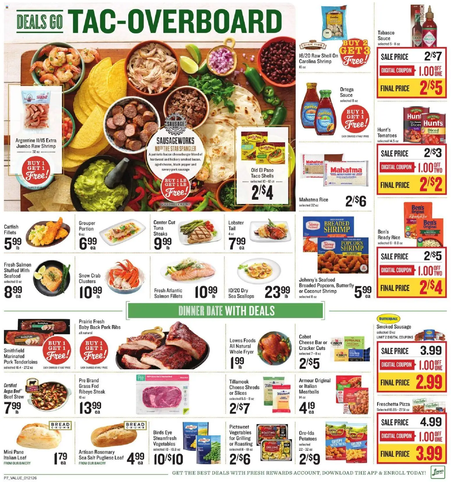 Lowes Foods Weekly Ad - valid from 21.01.2026 | Page: 8 | Products: Bakery, Cheese, Pork, Beef