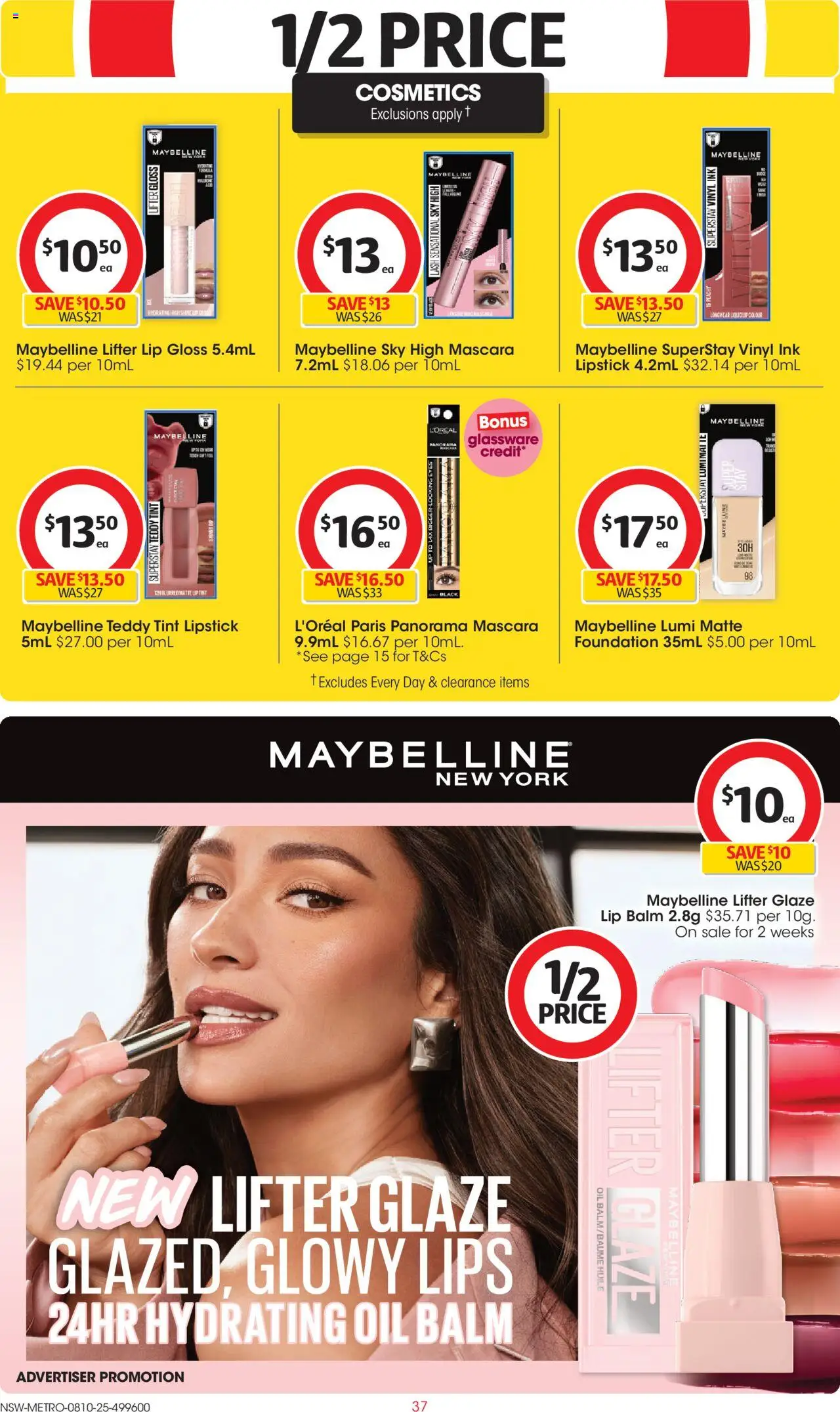 Coles catalogue - valid from 08.10.2025 | Page: 37 | Products: Mascara, Oil, Foundation, Lip tint