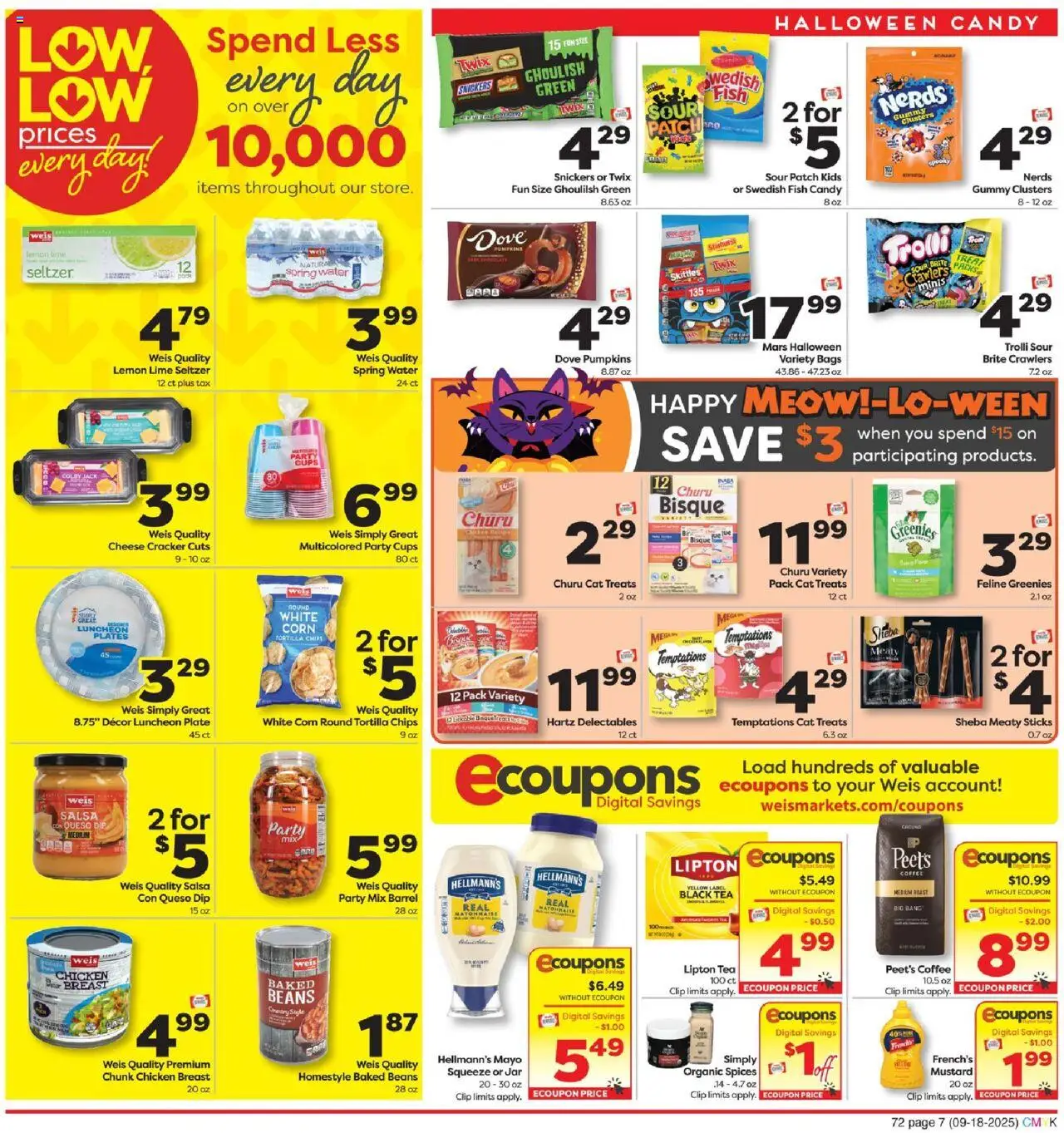 Weis Monthly Ad - valid from 18.09.2025 | Page: 8 | Products: Clip, Chips, Water, Mayonnaise