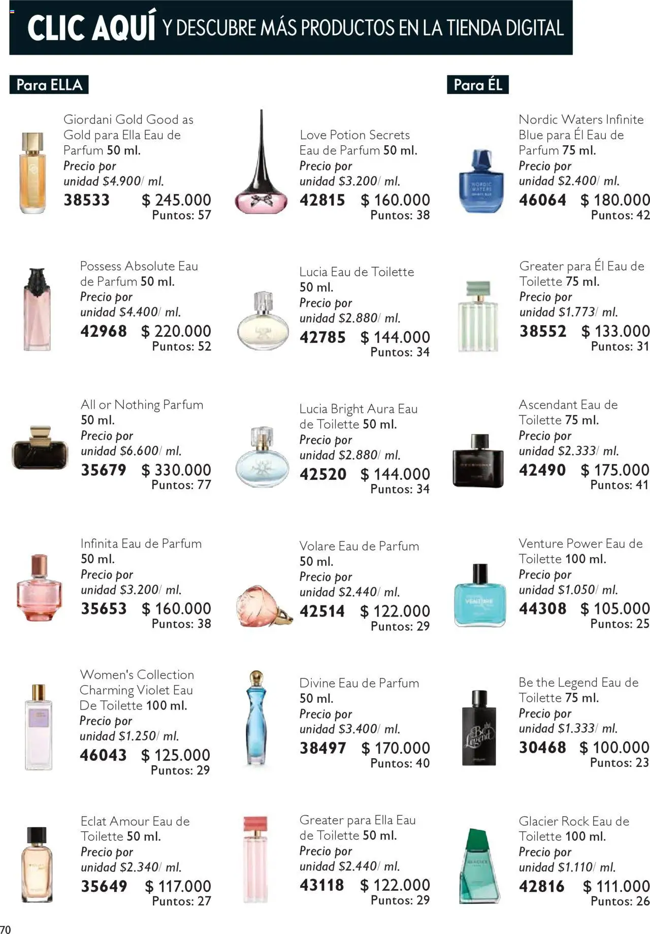 Oriflame revista - valida desde el 04.10.2025 | Página: 70 | Productos: Eau de toilette