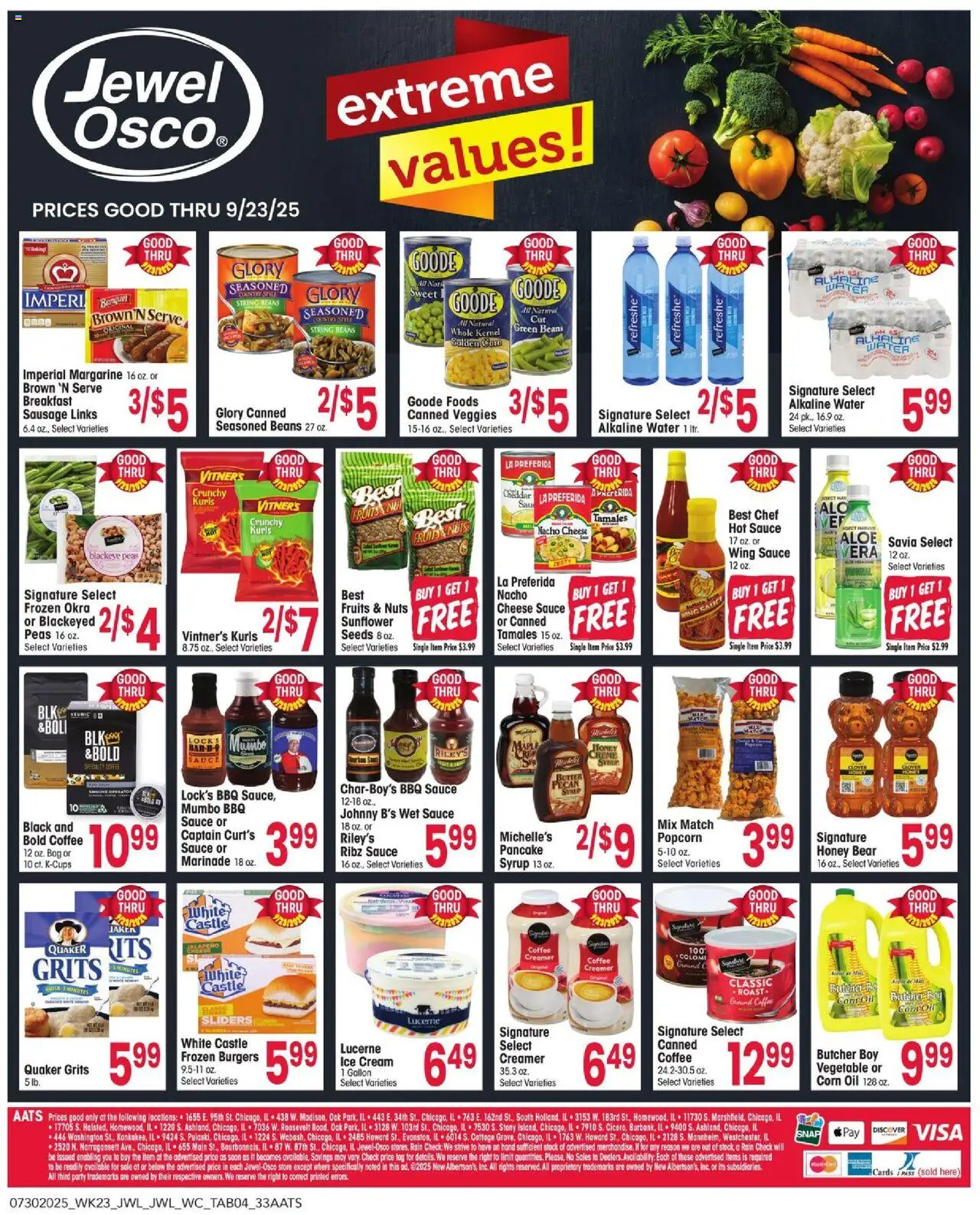 Jewel Osco Ad - valid from 30.07.2025 | Page: 4 | Products: Corn, Butter, Oil, Ice cream