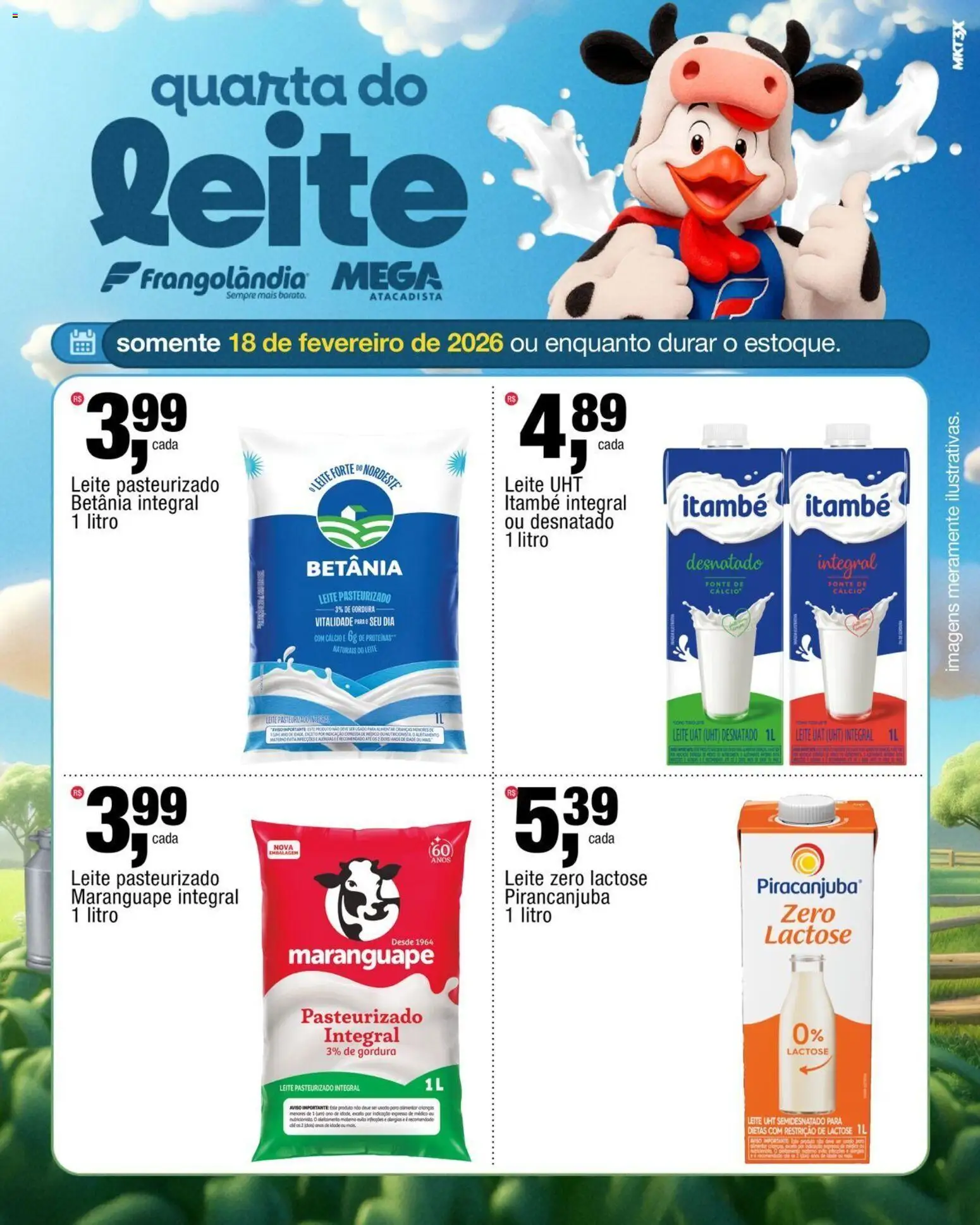 Frangolândia Folheto - válido de 18.02.2026 | Página: 2 | Produtos: Lente, Leite, Cálcio