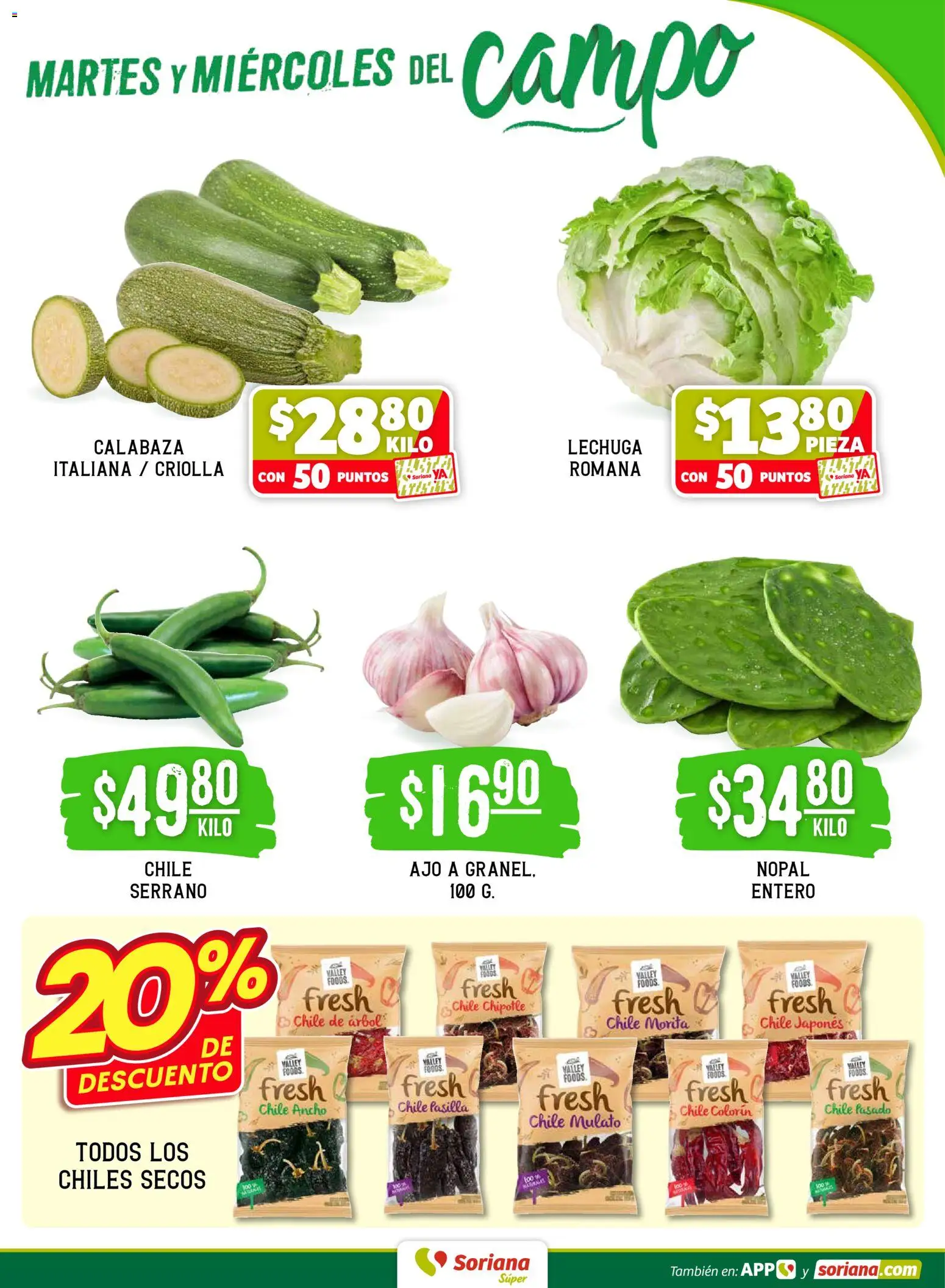 Nuevas ofertas de Soriana válidas en toda la República Mexicana desde el 31.03.2026. ¡Encuentra las mejores ofertas en Soriana Martes y Miércoles del Campo Súper: BCS, Son y Sin! | Página: 3 | Productos: Ajo, Lechuga