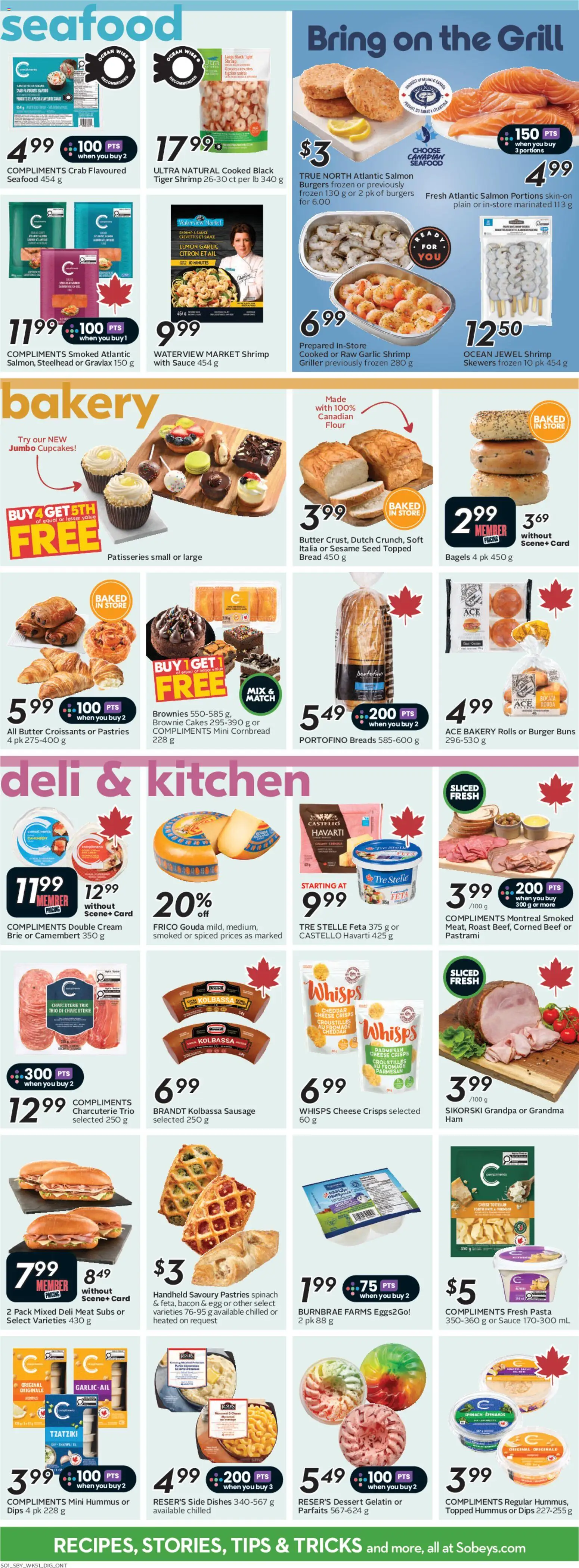 Sobeys flyer valid from 16.04.2026 | Page: 9 | Products: Pasta, Cream, Grill, Bread