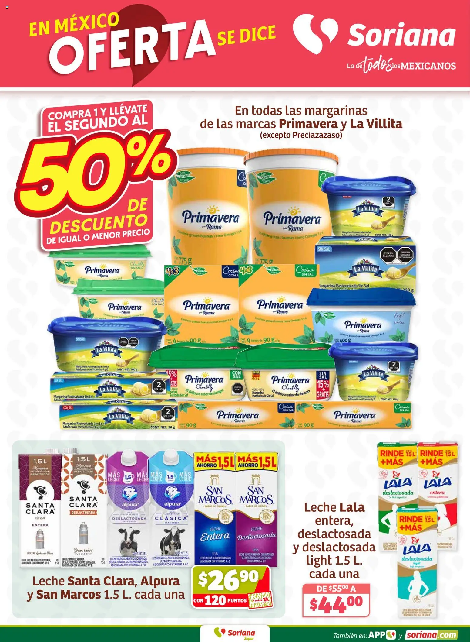 Nuevas ofertas de Soriana válidas en toda la República Mexicana desde el 05.03.2026. ¡Encuentra las mejores ofertas en Soriana Fin de Semana Súper: Ags, Nay, Jal, Qro, Col, Mich, Gto, Hgo, Tlax, Mor, Pue, Gro, Oax, Edo. de Mex, Valle de México, Za! | Página: 3 | Productos: Sal, Leche, Margarina, Cocina