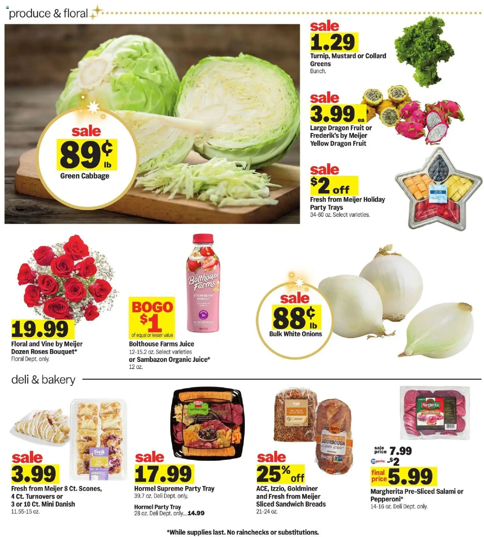 Meijer Weekly Ad - valid from 26.12.2025 | Page: 6 | Products: Bakery, Salami, Juice, Greens
