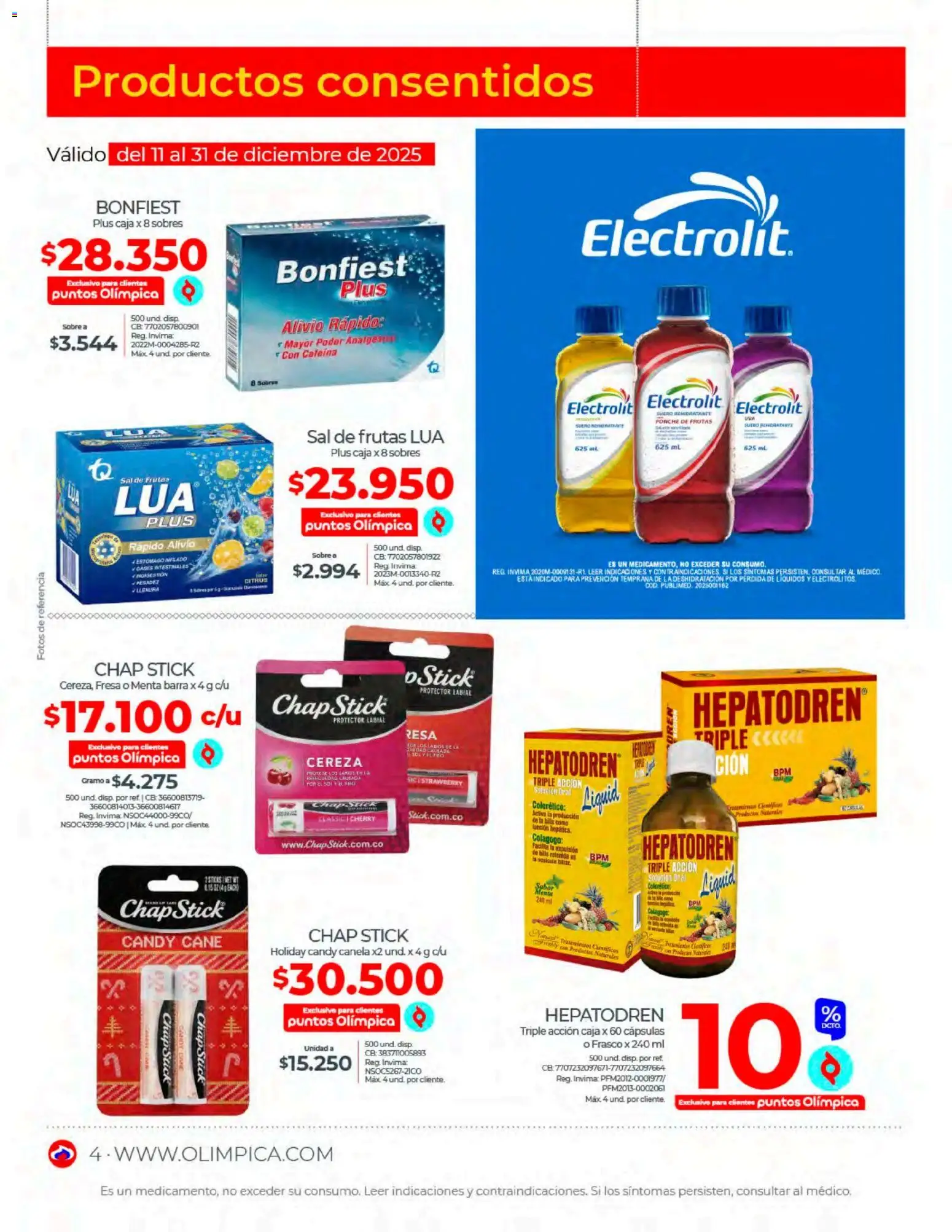 Olímpica revista - valida desde el 01.12.2025 | Página: 4 | Productos: Frasco, Fresa, Sal, Caja