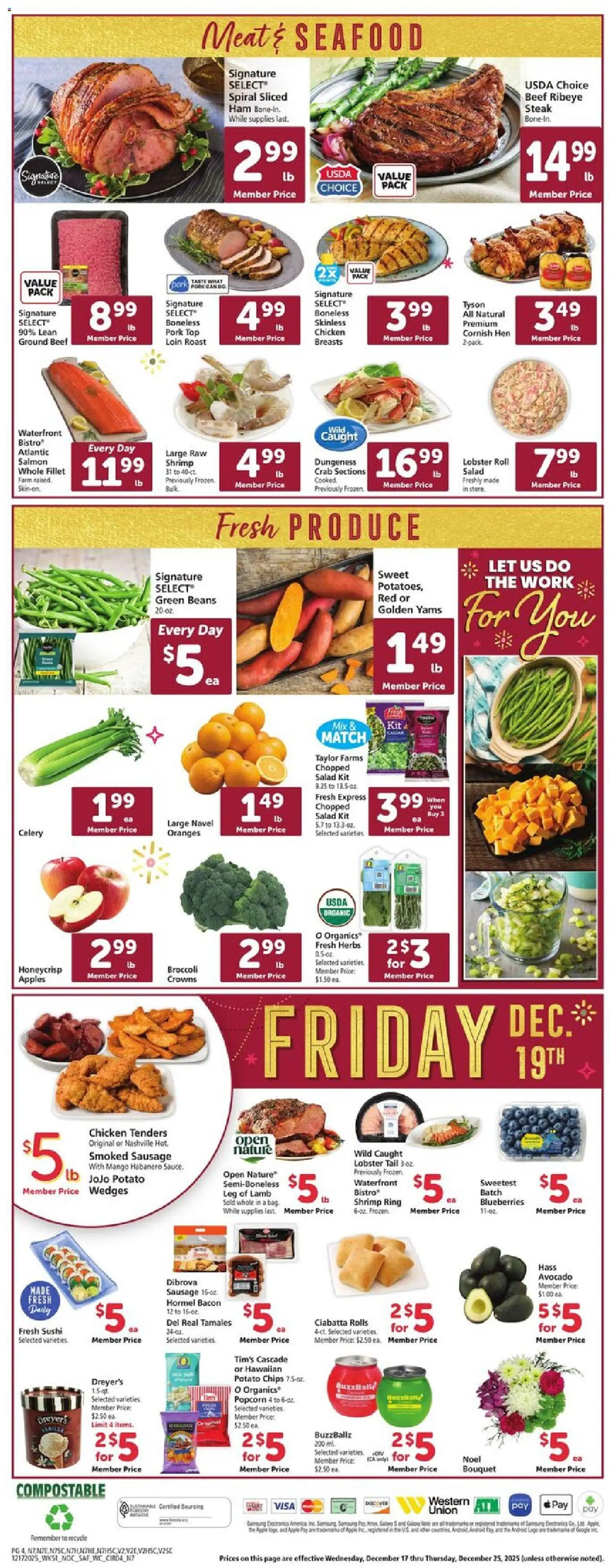 Safeway Weekly Ad - valid from 17.12.2025 | Page: 6 | Products: Apples, Chips, Seafood, Mango