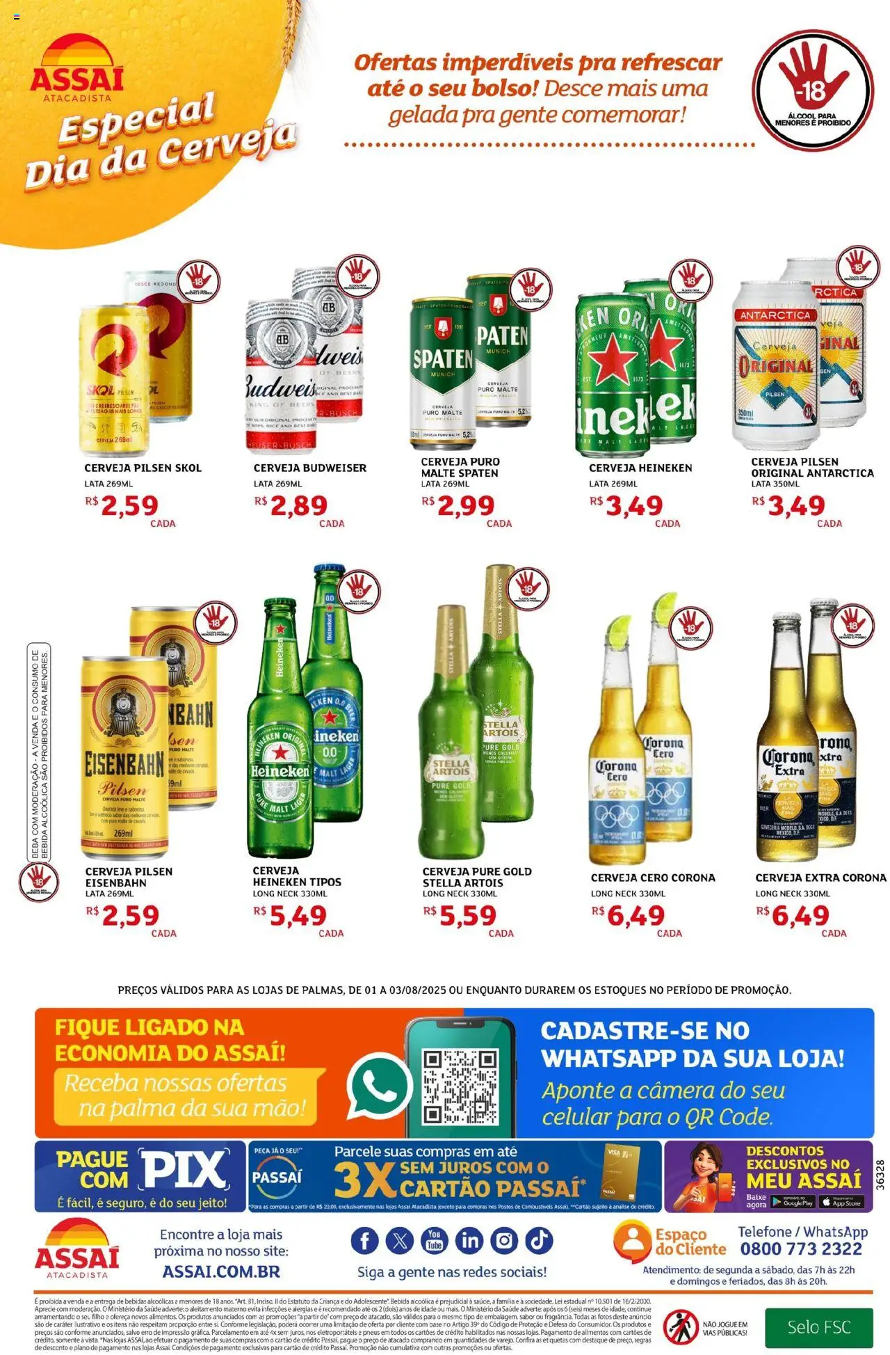 Assaí Atacadista Folheto - válido de 01.08.2025 | Página: 2 | Produtos: Pneus, Cerveja Heineken, Telefone, Câmera
