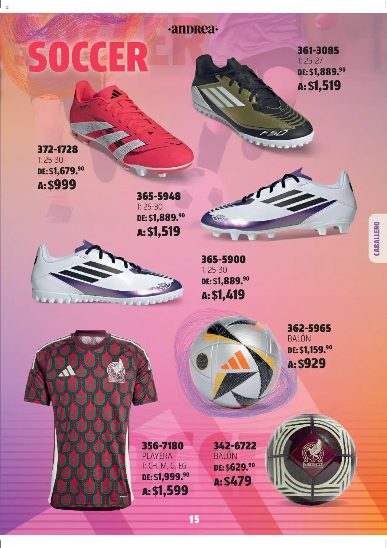 Nuevas ofertas de Andrea válidas en toda la República Mexicana desde el 03.08.2025. ¡Encuentra las mejores ofertas en Andrea - Catálogo Adidas Week! | Página: 15 | Productos: Playera
