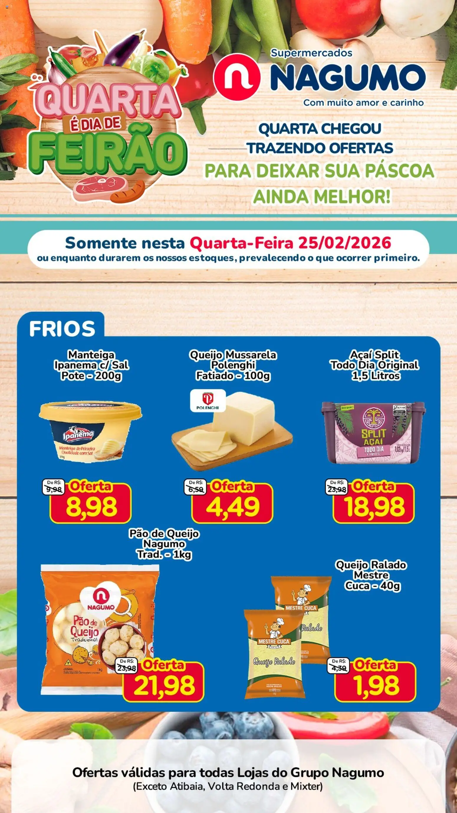 Nagumo Folheto - válido de 25.02.2026 | Página: 5 | Produtos: Queijo, Sal, Mussarela, Açaí