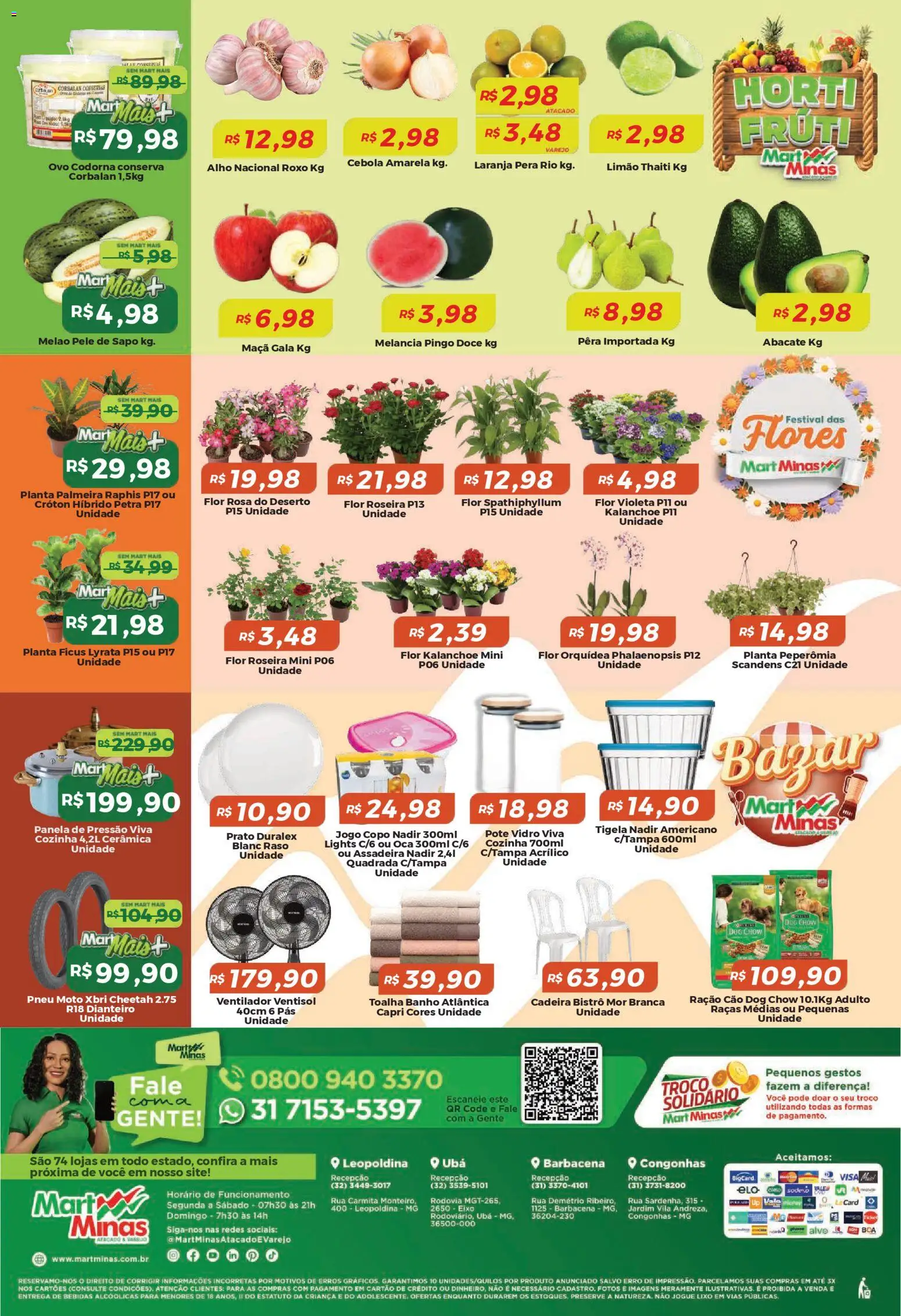 Mart Minas Folheto - válido de 12.03.2026 | Página: 8 | Produtos: Melancia, Alho, Pneu, Panela de pressão