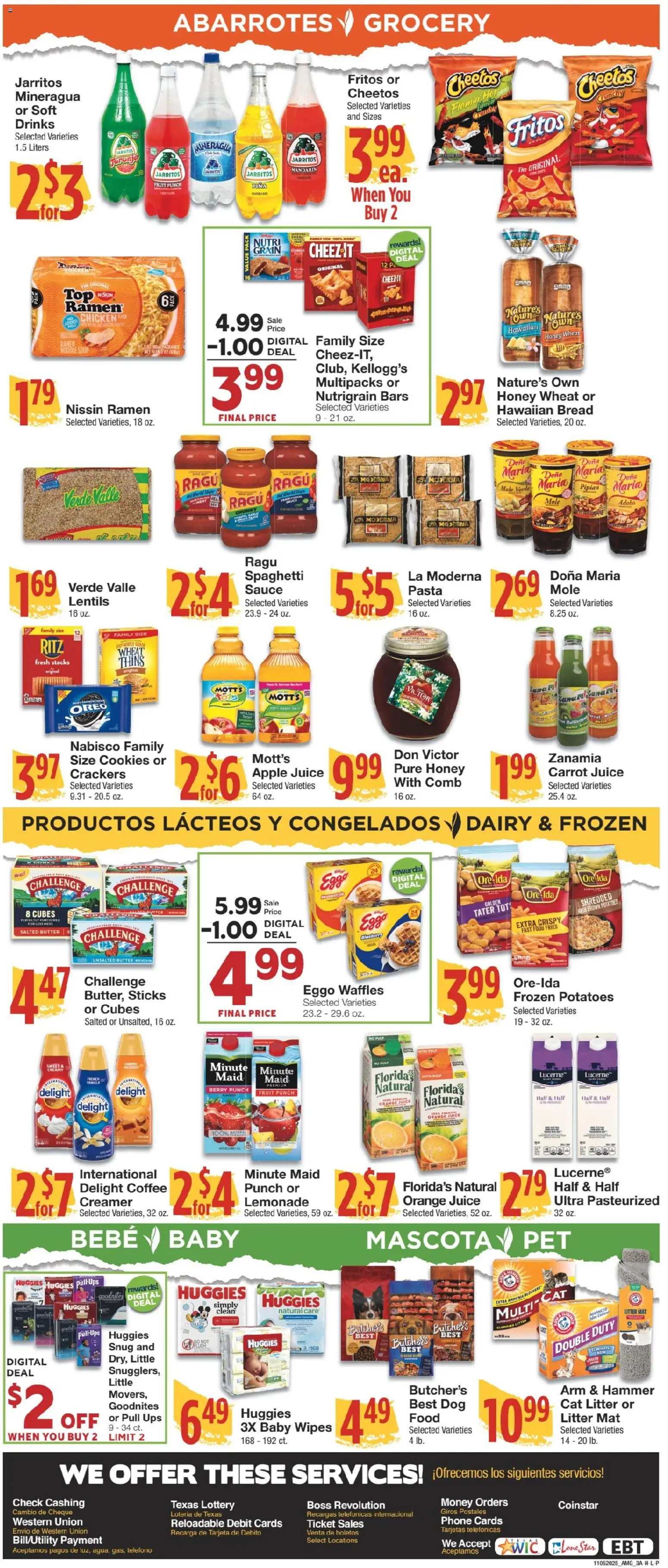 United Supermarkets Ad - valid from 04.11.2025 | Page: 3 | Products: Hammer, Bread, Coffee, Pasta