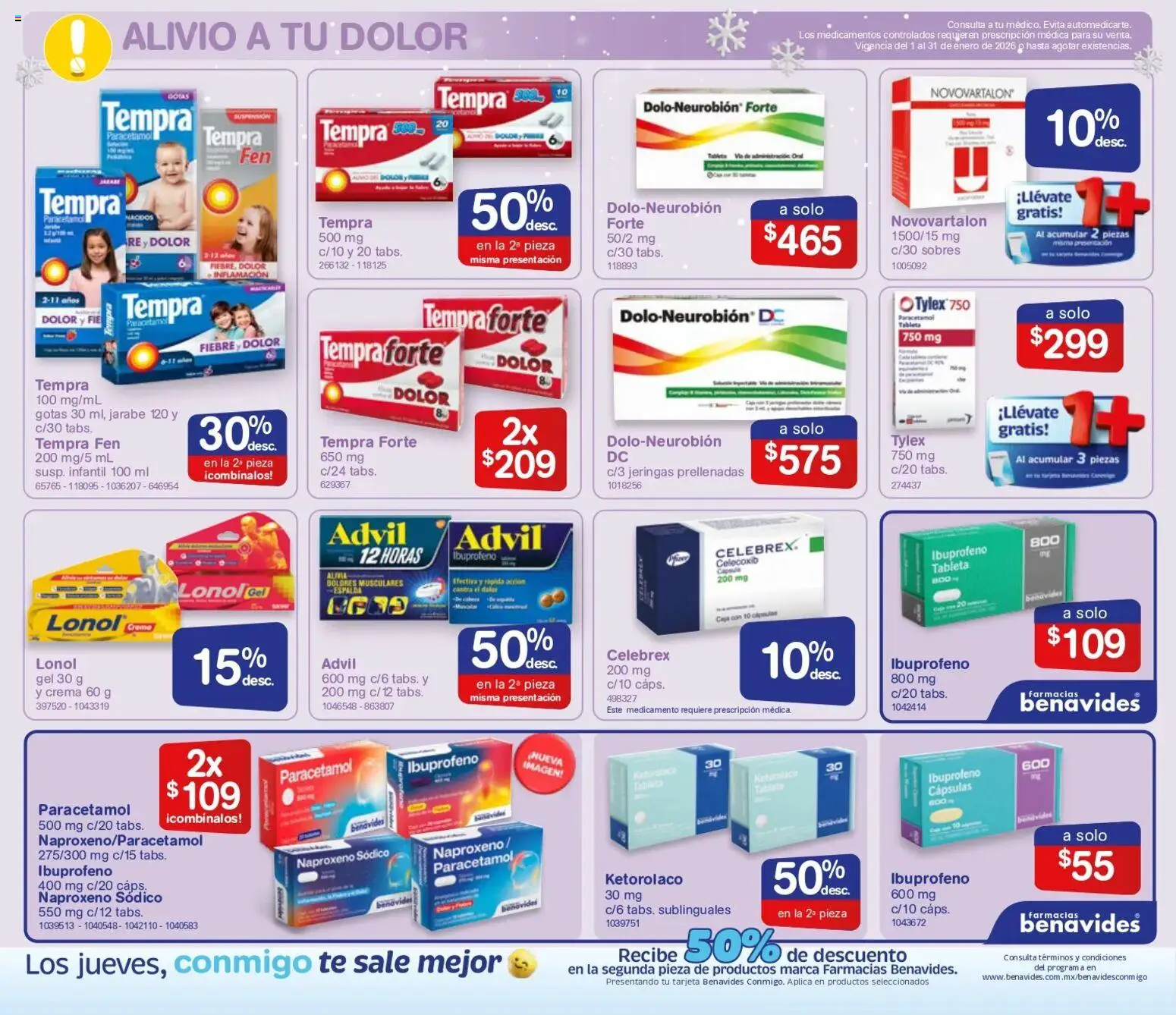 Nuevas ofertas de Farmacia Benavides válidas en toda la República Mexicana desde el 01.01.2026. ¡Encuentra las mejores ofertas en Farmacia Benavides catálogo! | Página: 12 | Productos: Crema, Té, Caja, Tableta