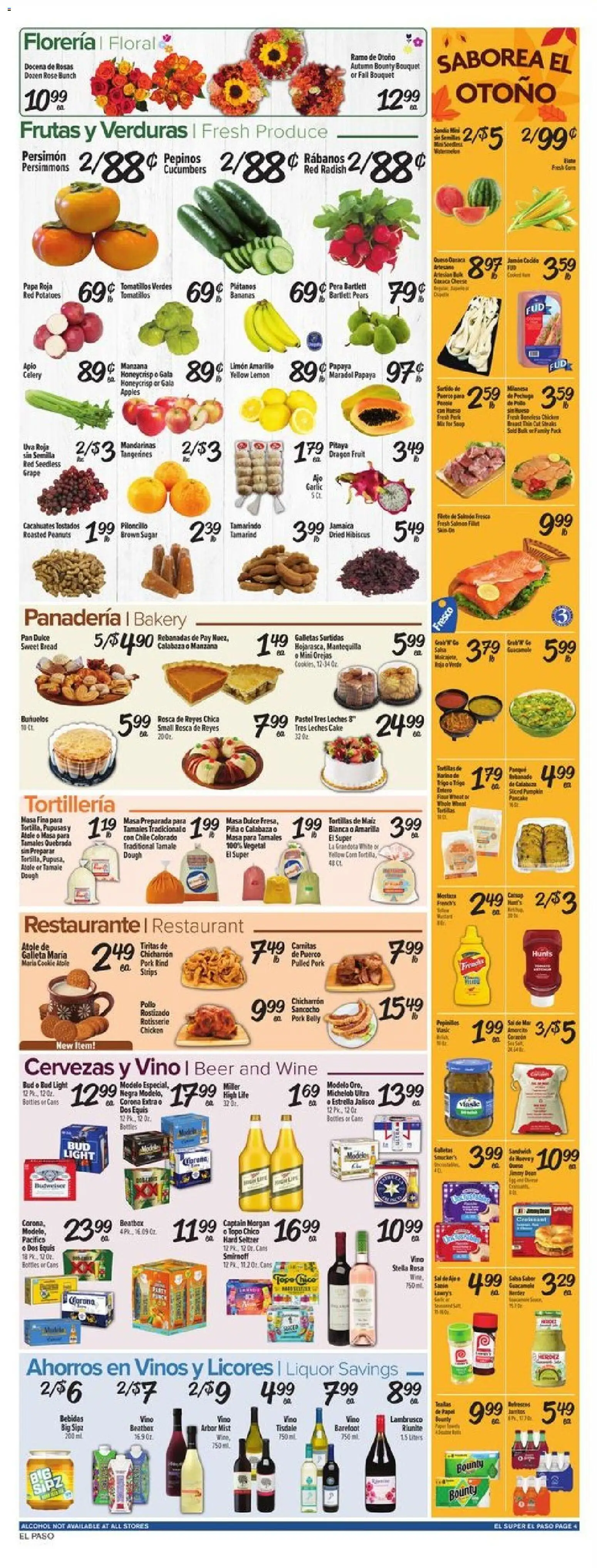 El Super Weekly Ad - TX - valid from 05.11.2025 | Page: 4 | Products: Wine, Apples, Bananas, Pumpkin
