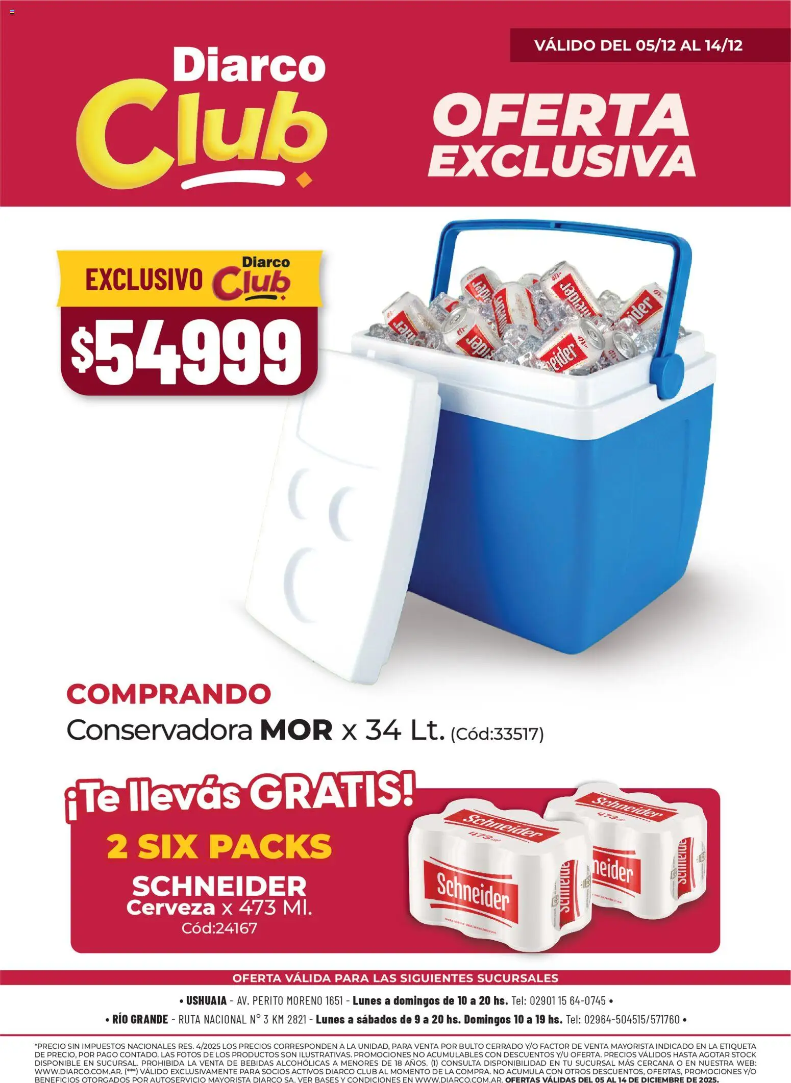 Diarco - Conservadora + 12 Schneider De Regalo │ válido desde el 05.12.2025 | Página: 1 | Productos: Conservadora, Cerveza