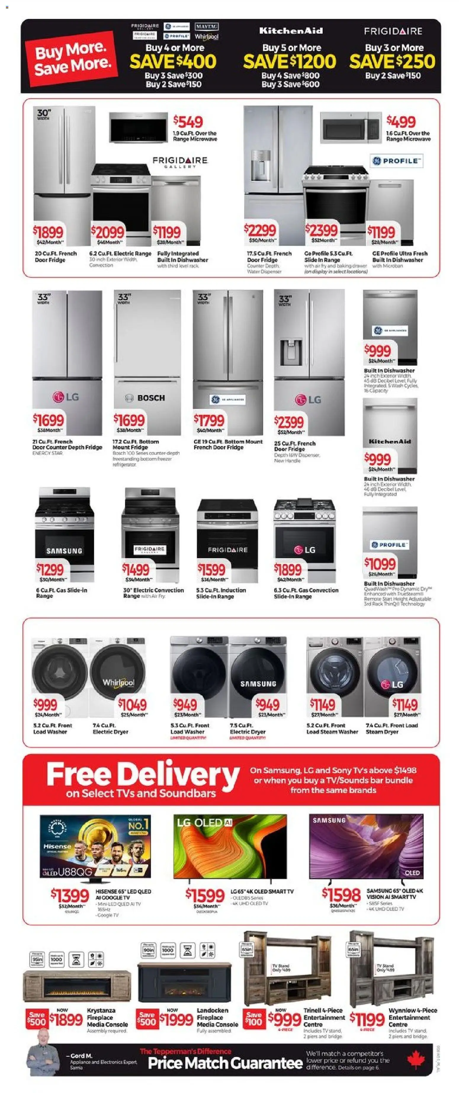 Tepperman's flyer valid from 08.01.2026 | Page: 8 | Products: Tv, Freezer, Dryer, Dishwasher