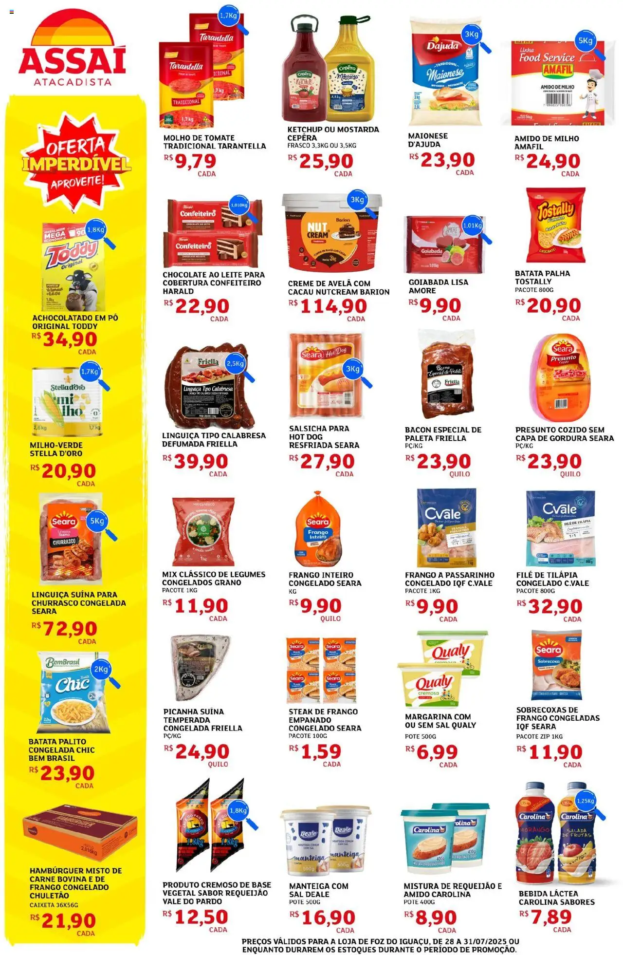 Assaí Atacadista Folheto - válido de 28.07.2025 | Página: 2 | Produtos: Pó, Leite, Tilápia, Batata palha