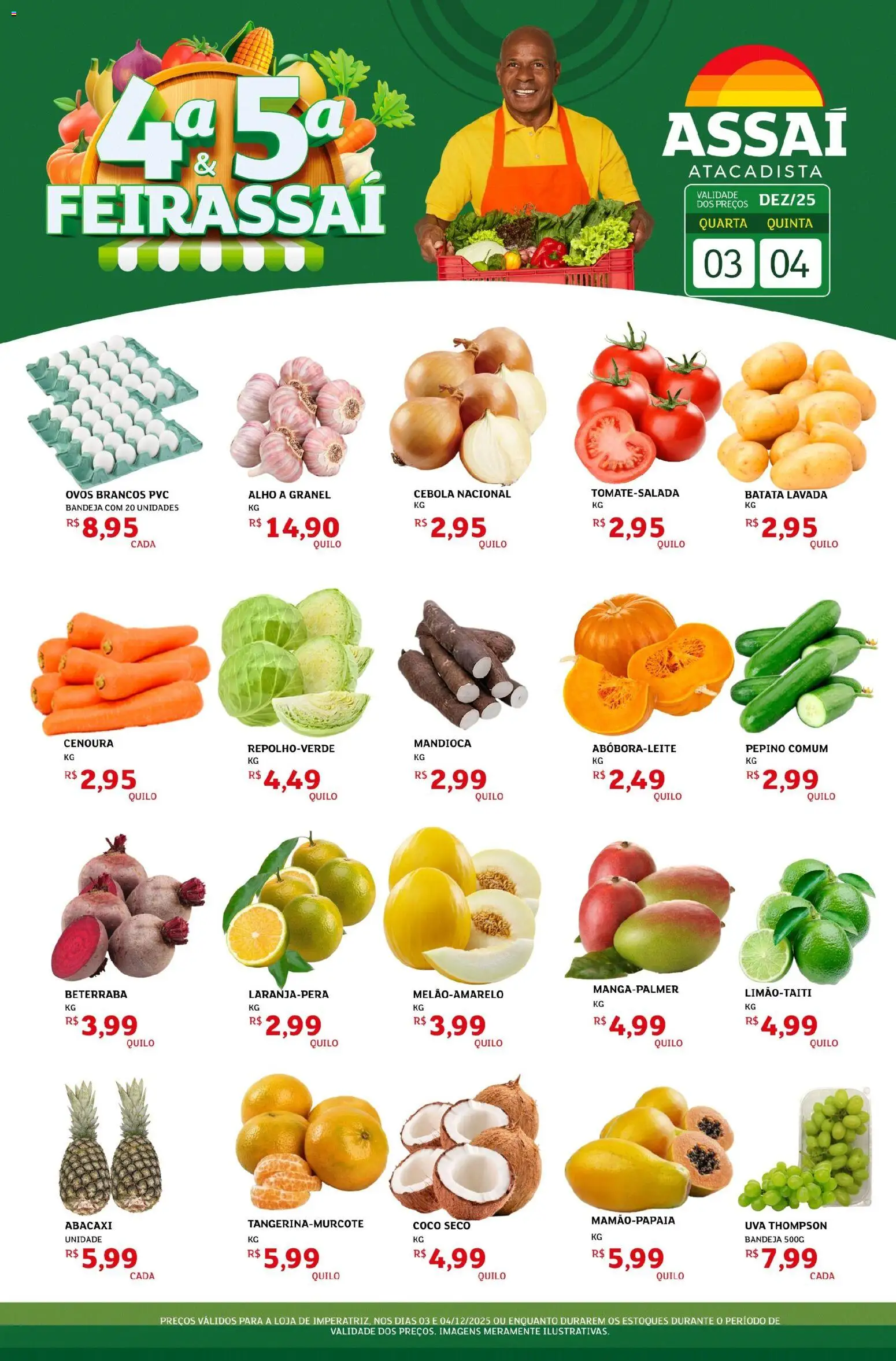 Assaí Atacadista Folheto - válido de 03.12.2025 | Página: 1 | Produtos: Coco, Mandioca, Abacaxi, Bandeja