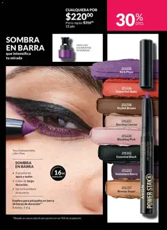 Vista previa de SOMBRA EN BARRA, Sombra para párpados en barra 16 horas de duración. 8 tonos. 1,4 g. A prueba de agua y sudor. Color de larga duración. No se transfiere ni se corre., nuevo folleto de la tienda, válido en México a partir del 10.01.2026 | Página: 93