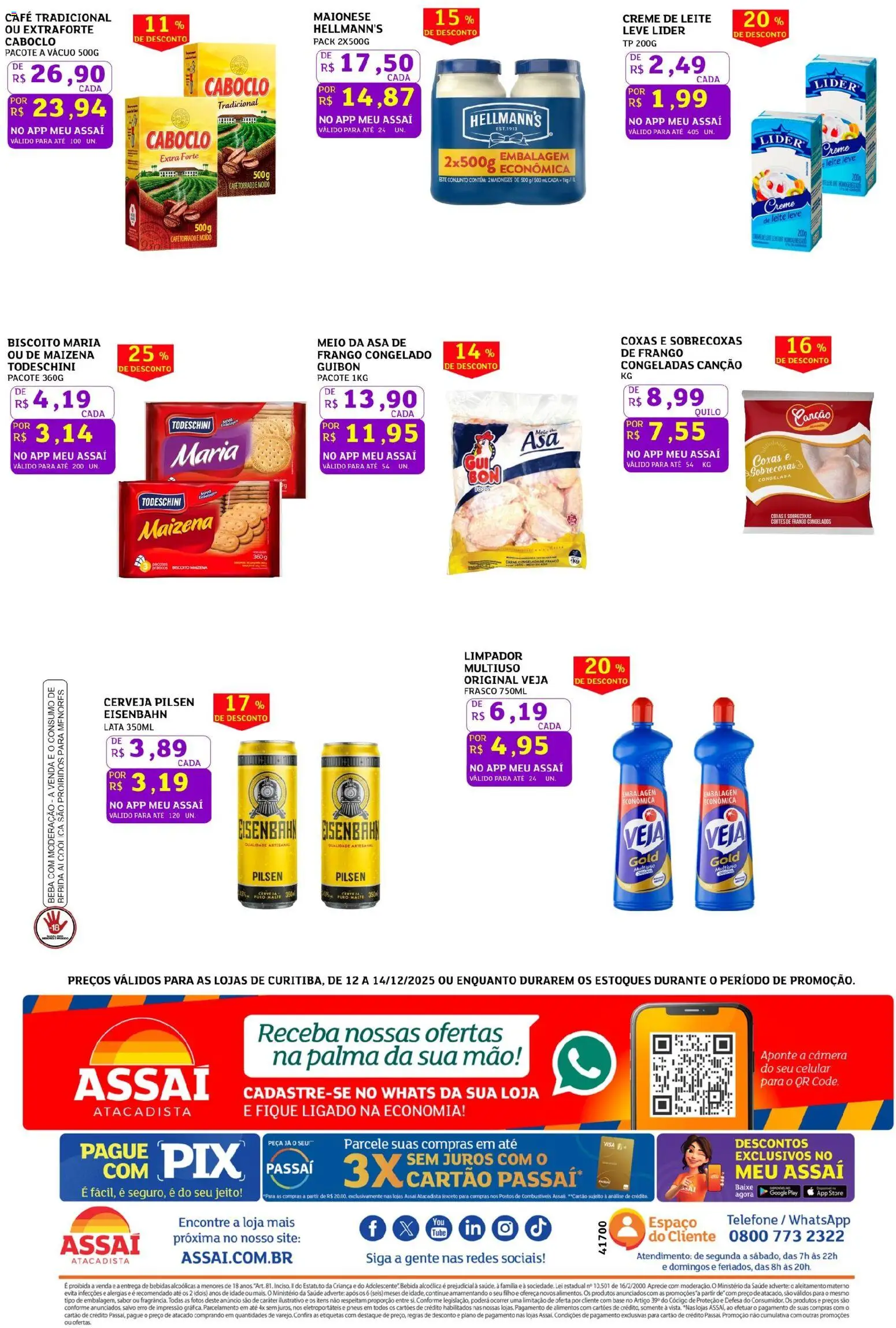 Assaí Atacadista Folheto - válido de 12.12.2025 | Página: 2 | Produtos: Pneus, Creme, Creme de leite, Frango