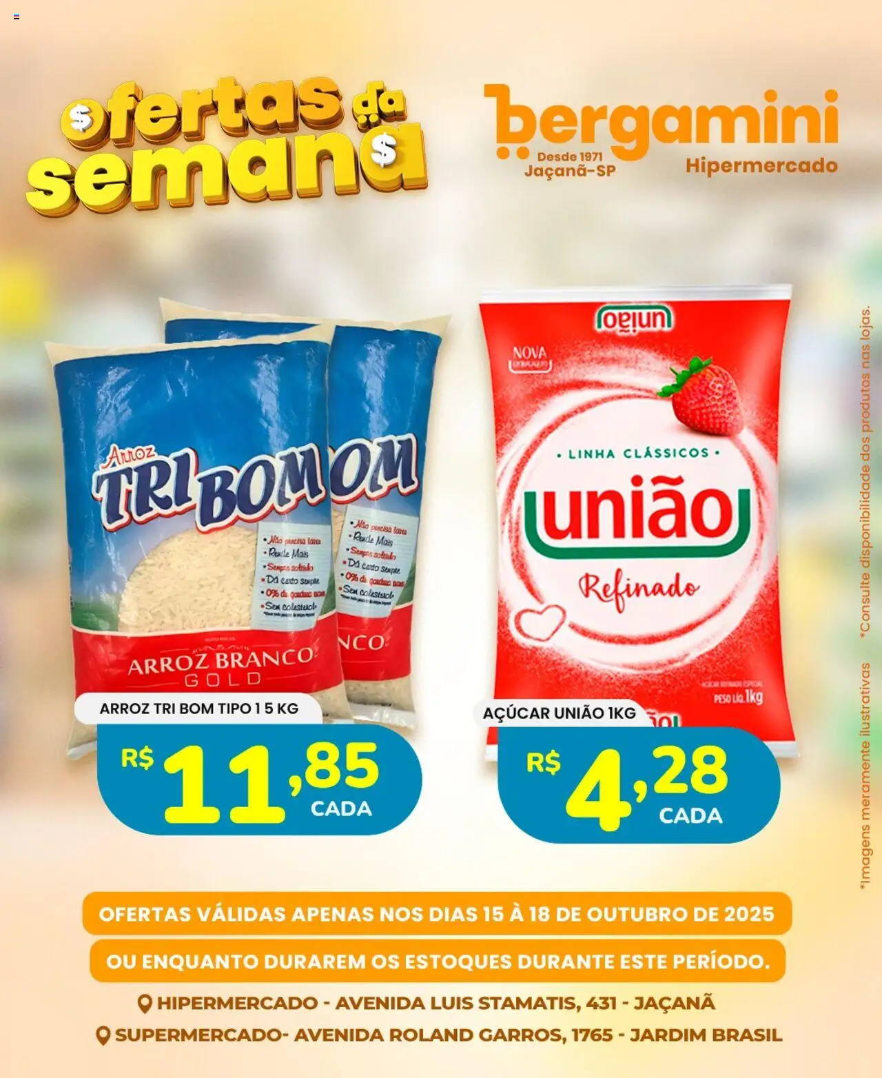 Supermercado Bergamini Folheto - válido de 15.10.2025 | Página: 6 | Produtos: Arroz, Açúcar