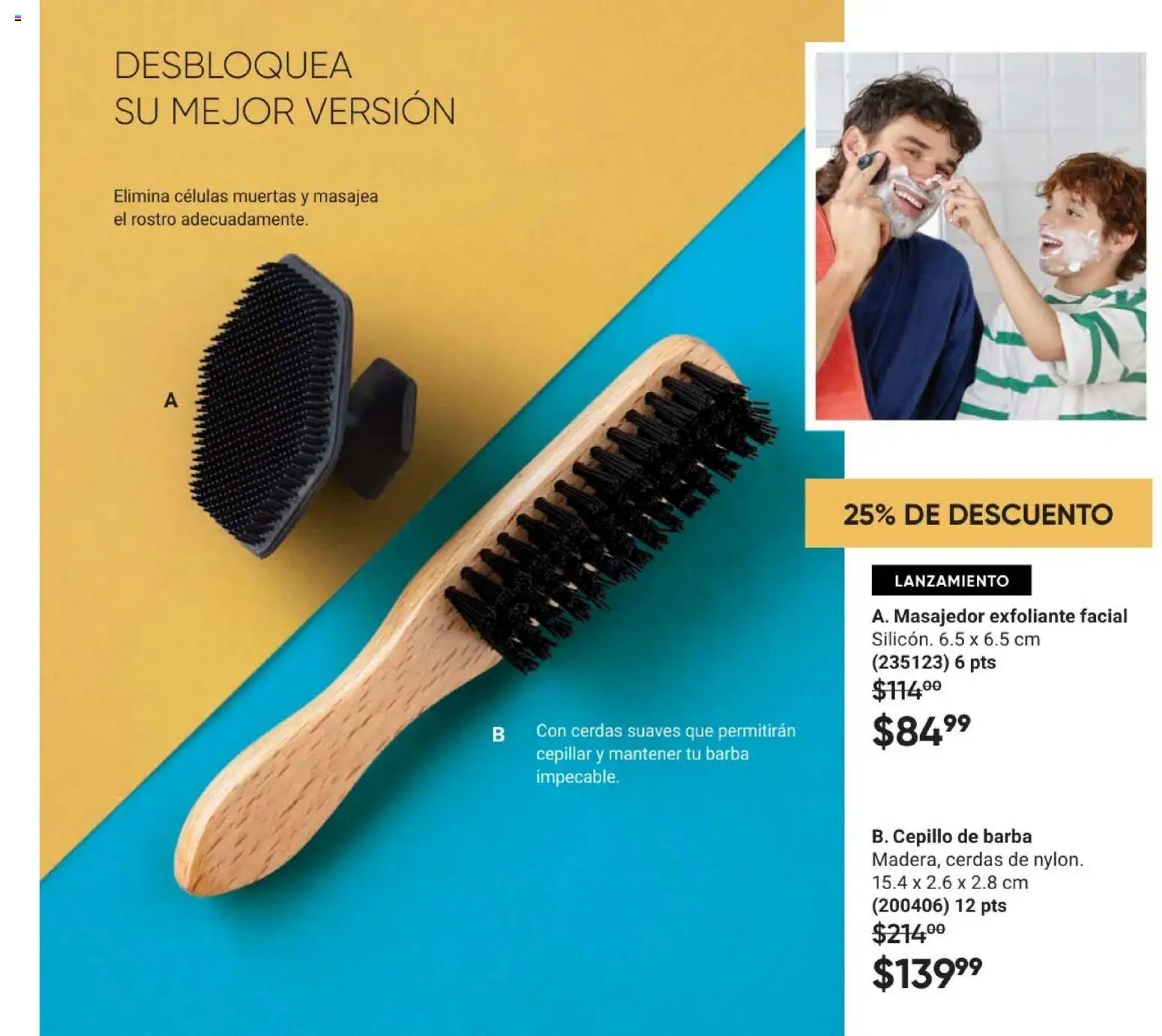 Nuevas ofertas de AVON válidas en toda la República Mexicana desde el 08.05.2026. ¡Encuentra las mejores ofertas en AVON Casa & Estilo 8 2026! | Página: 105 | Productos: Cepillo, Exfoliante facial