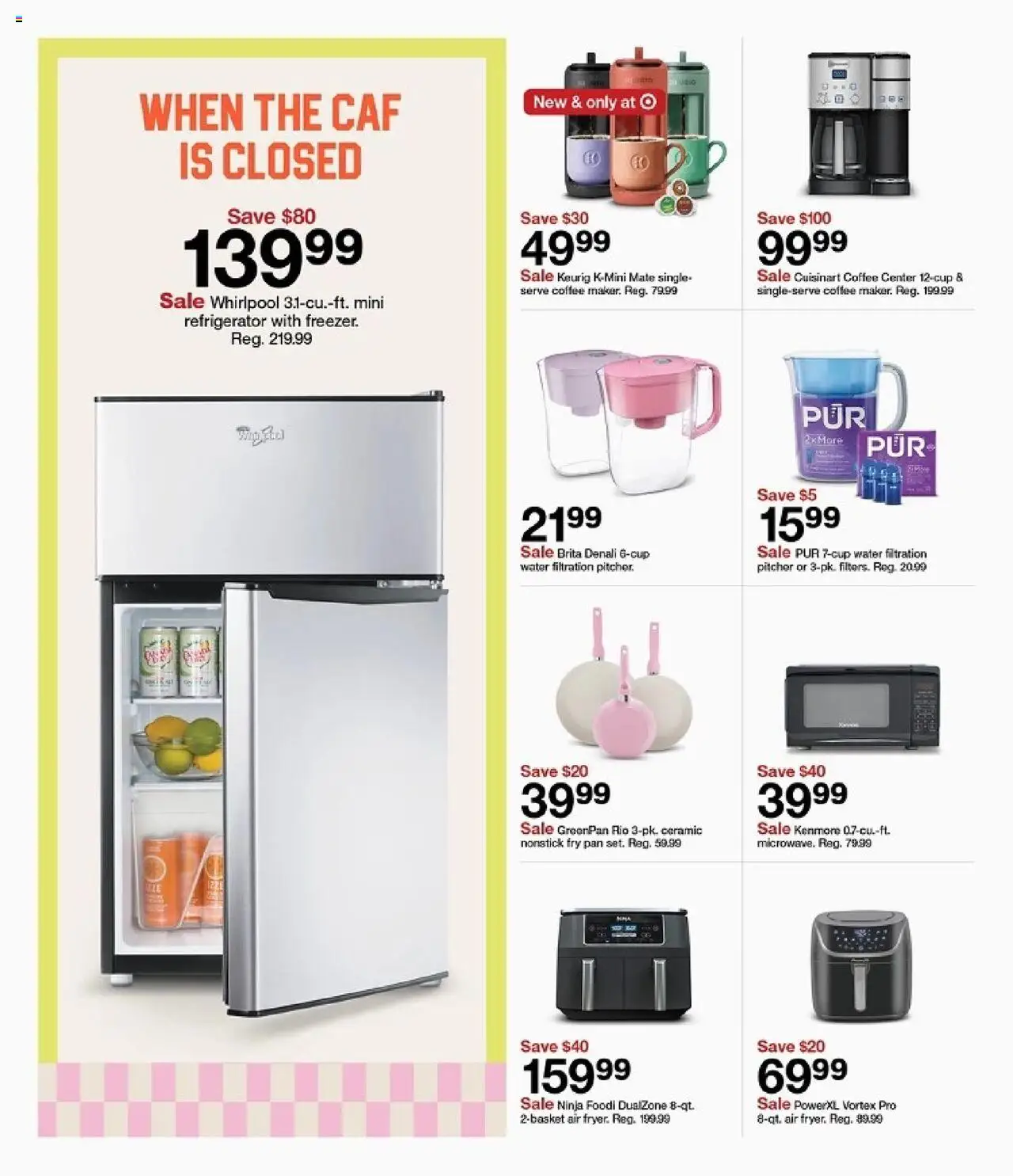 Target Weekly Ad - valid from 10.08.2025 | Page: 9 | Products: Pan, Coffee, Water, Refrigerator