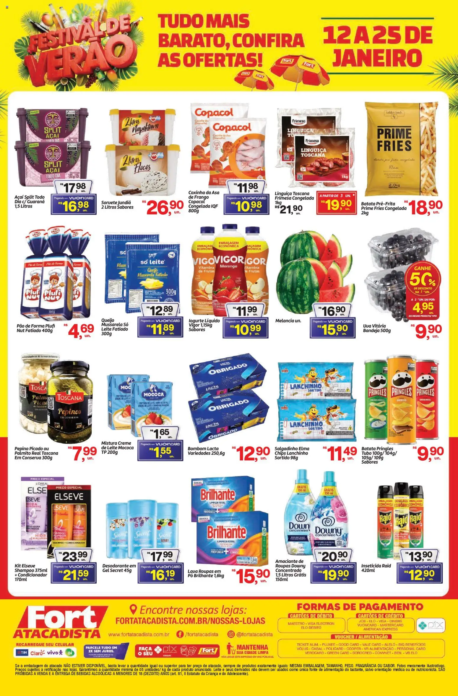 Fort Atacadista Folheto - válido de 12.01.2026 | Página: 2 | Produtos: Perfume, Elma Chips, Leite, Pão