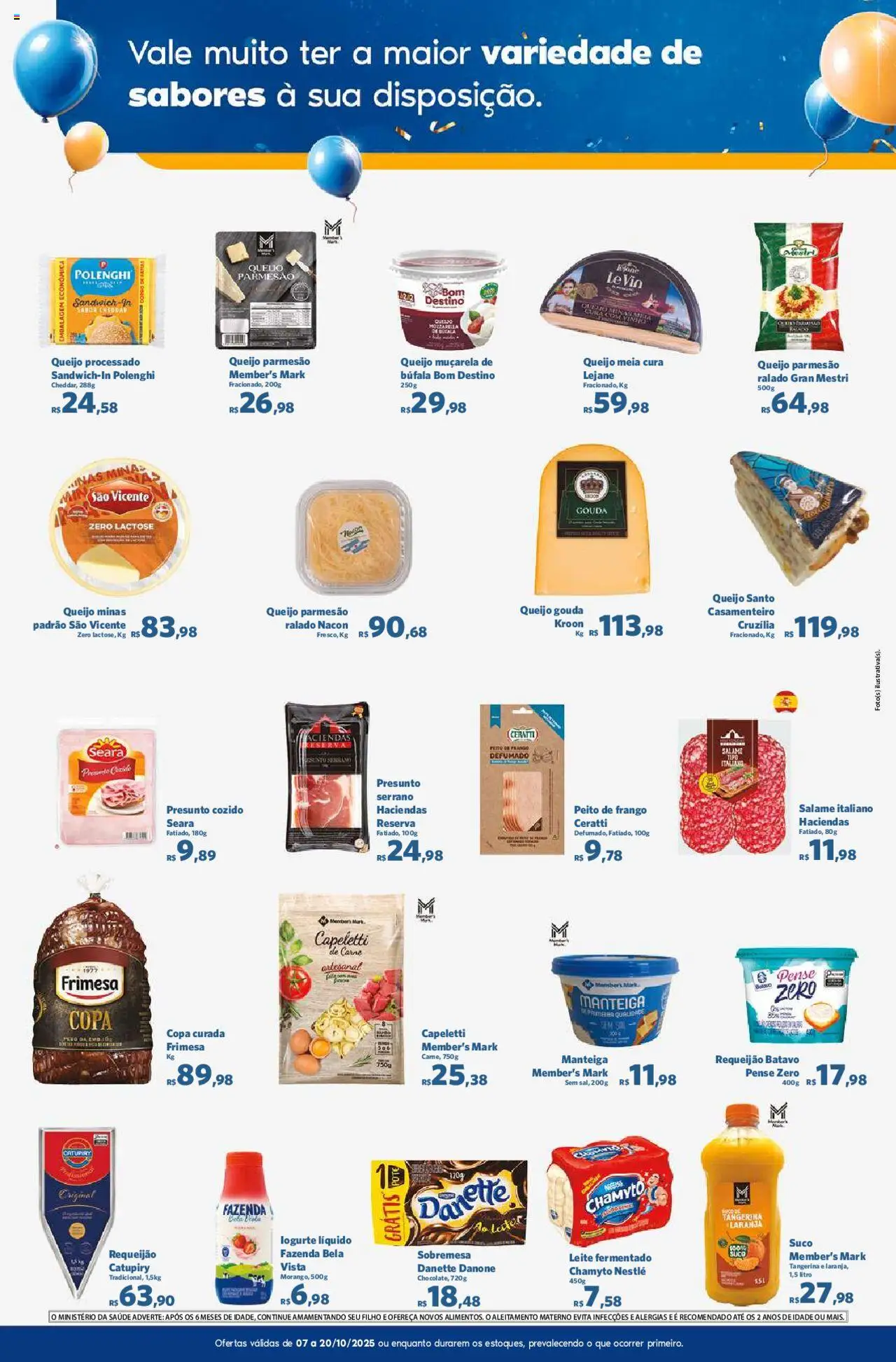 Sam's Club Folheto - válido de 07.10.2025 | Página: 8 | Produtos: Manteiga, Salame, Parmesão, Gouda