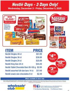 Preview of Wholesale Club - Nestlé Days from shop Wholesale Club valid from 03.12.2025