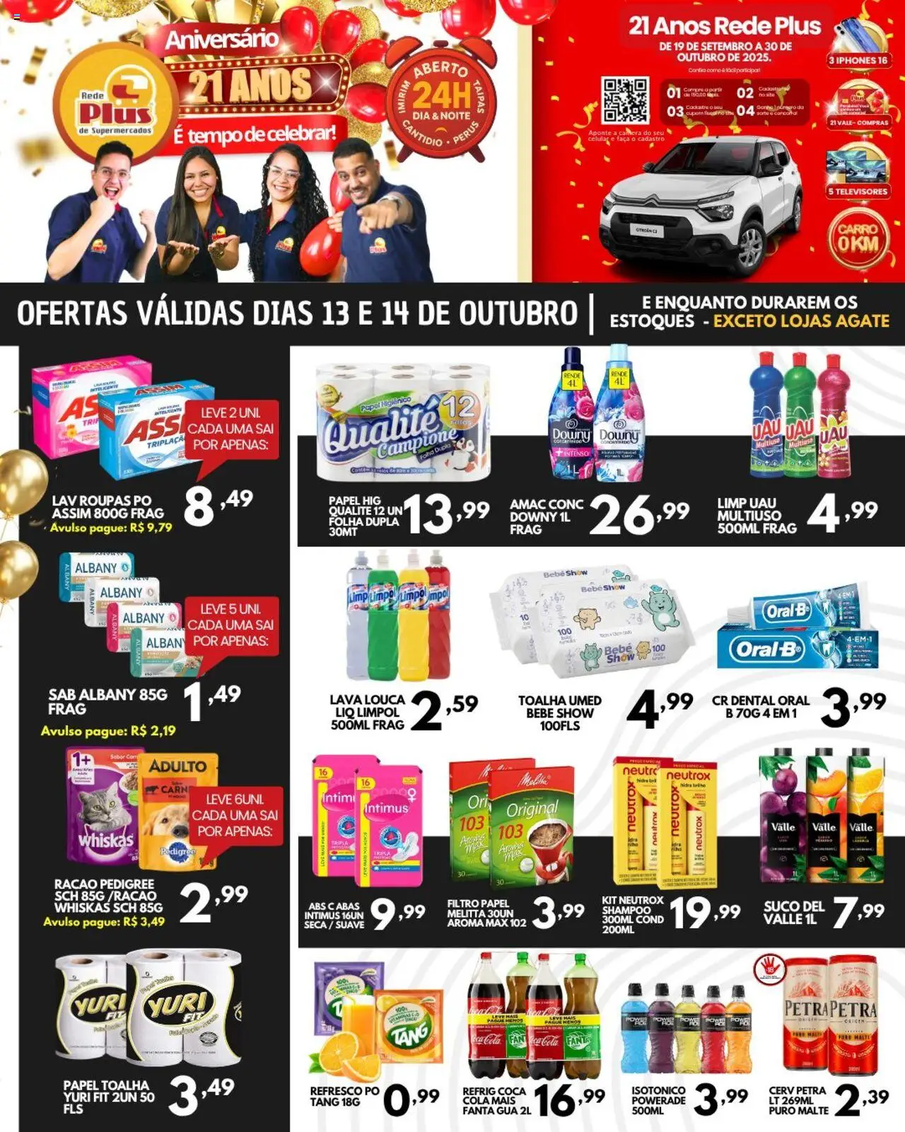 Rede Plus Supermercados Folheto - válido de 13.10.2025 | Página: 2 | Produtos: Papel toalha, Celular, Pó, Isotônico