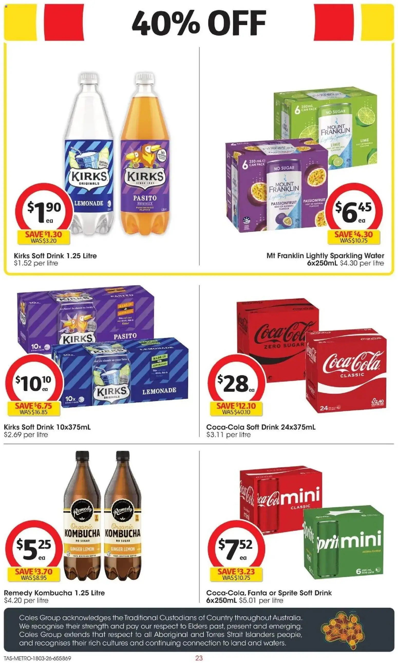 Coles catalogue - valid from 18.03.2026 | Page: 23 | Products: Passionfruit, Water, Sugar, Lime