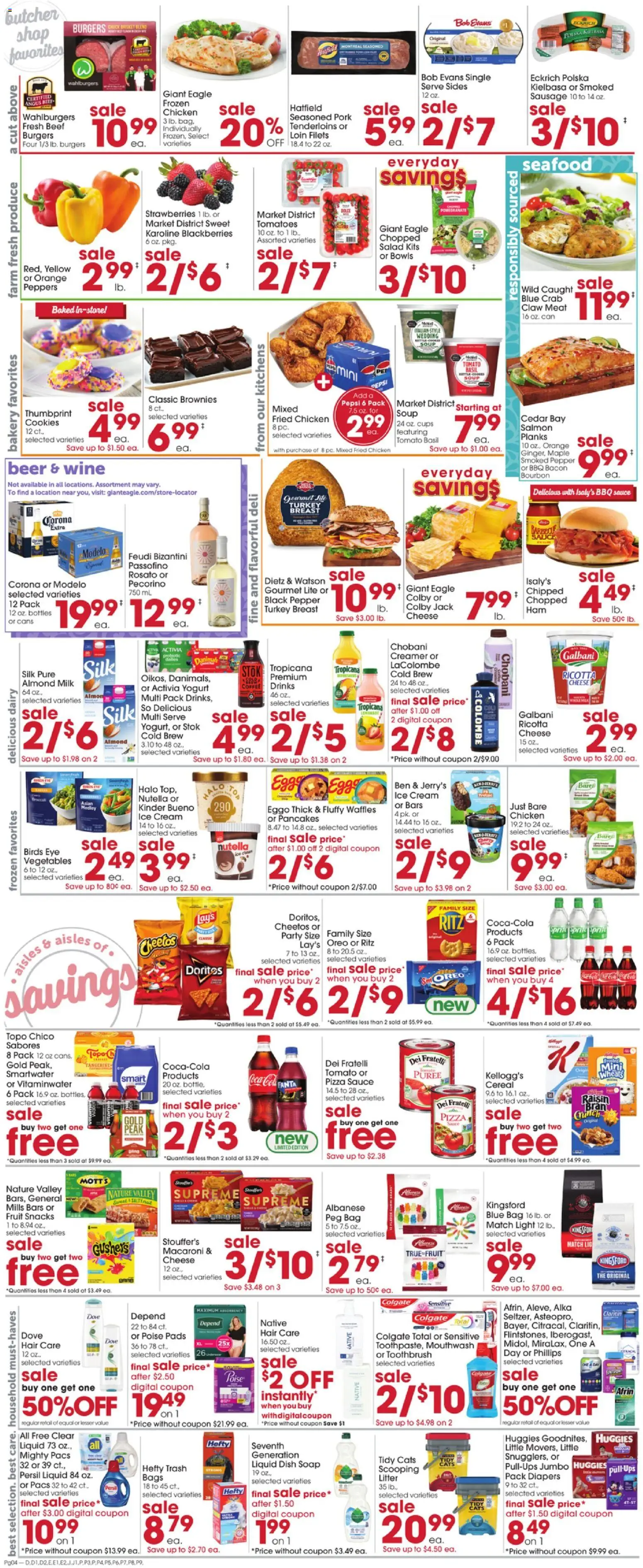 Giant Eagle Weekly Ad - valid from 09.04.2026 | Page: 6 | Products: Milk, Tomatoes, Salad, Sauce