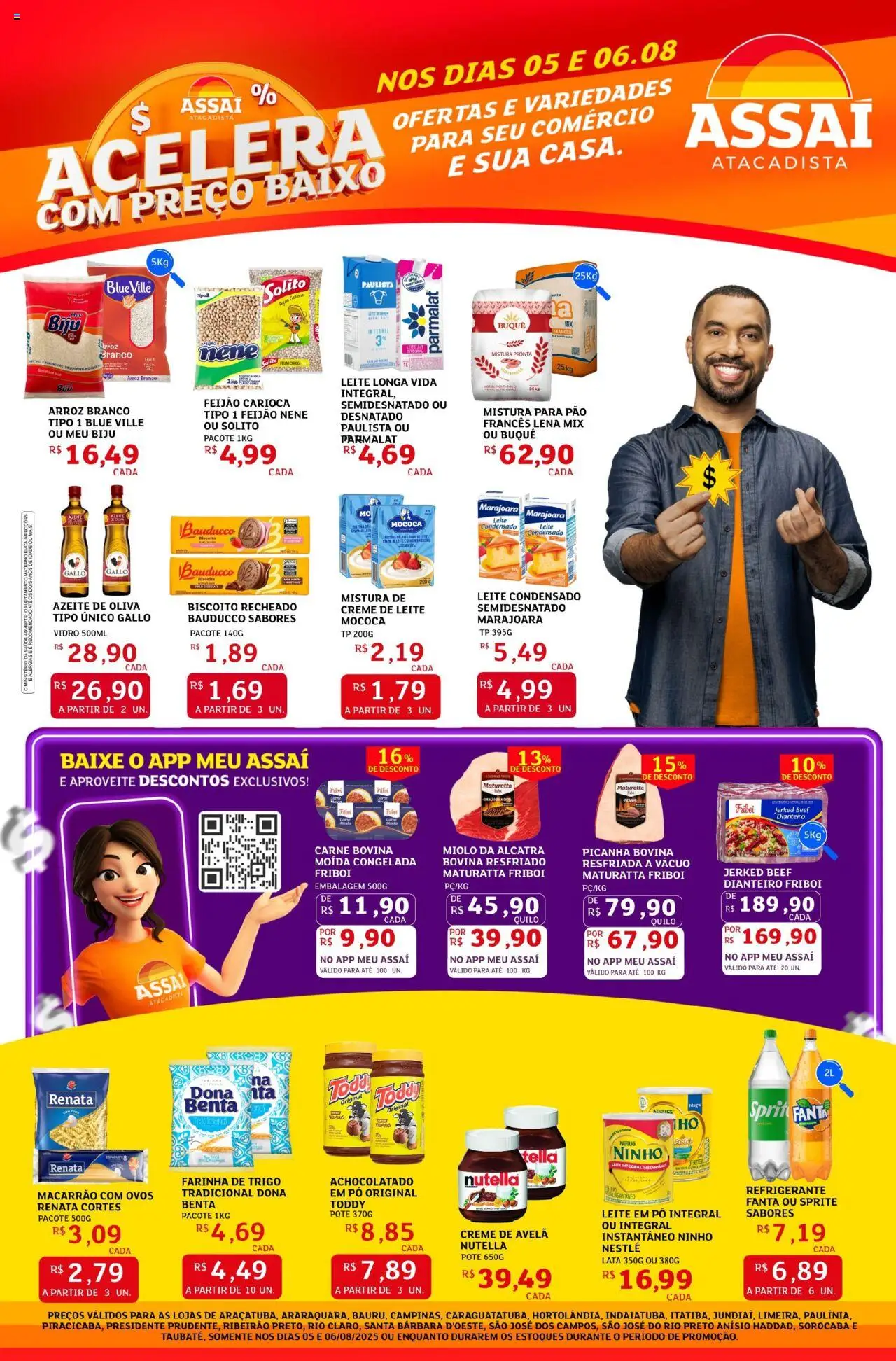 Assaí Atacadista Folheto - válido de 05.08.2025 | Página: 1 | Produtos: Achocolatado, Picanha, Baixo, Leite em pó