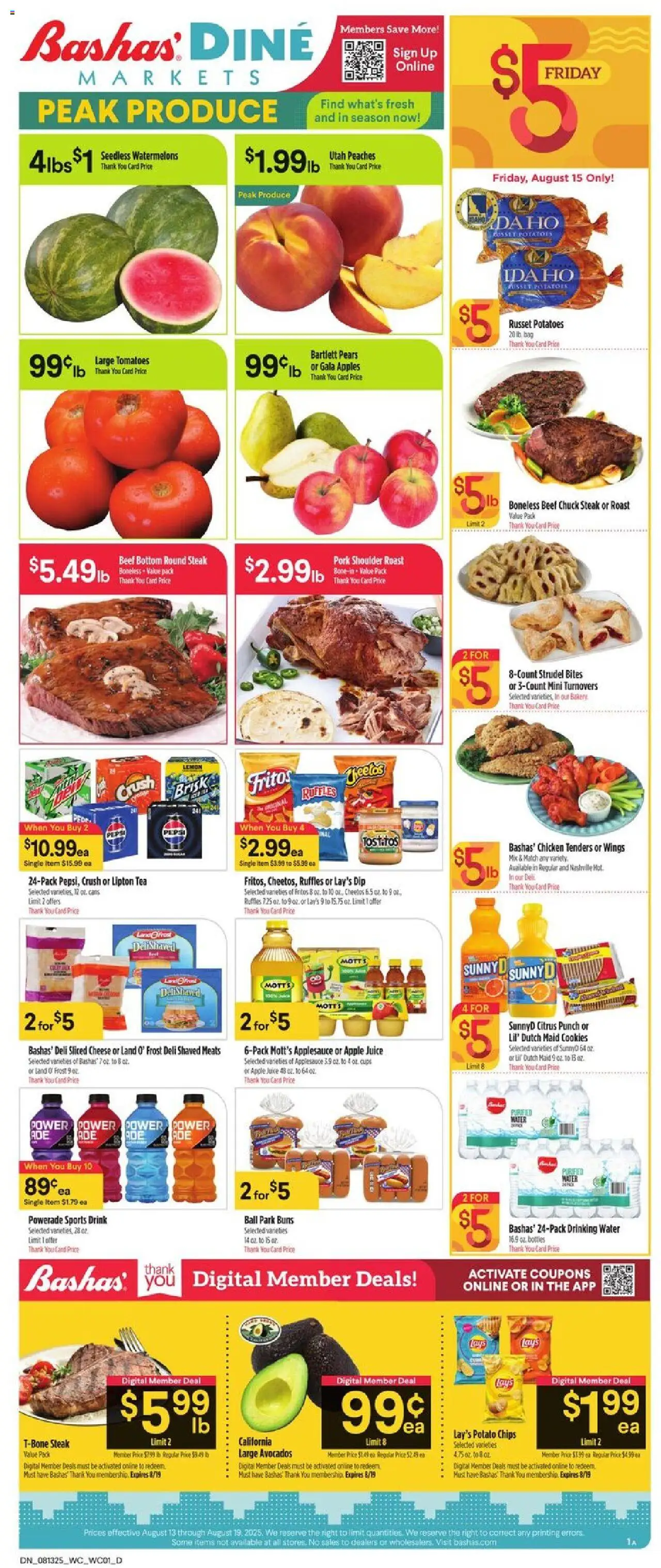 Basha's Dine  - valid from 13.08.2025 | Page: 1 | Products: Apples, Beef, Lemon, Bag