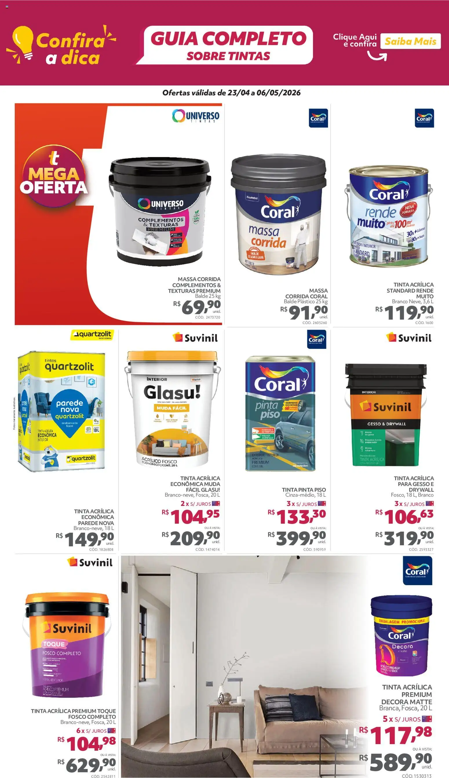 Telhanorte Folheto - válido de 23.04.2026 | Página: 5 | Produtos: Gesso, Piso, Tinta, Balde