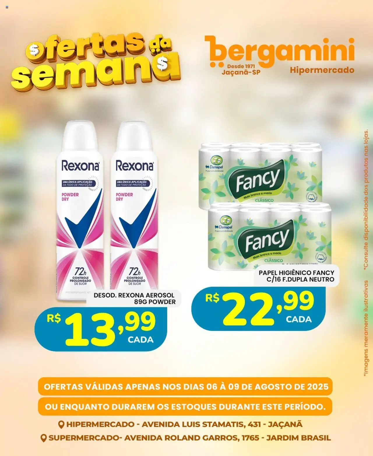 Supermercado Bergamini Folheto - válido de 06.08.2025 | Página: 11 | Produtos: Rexona, Papel higiênico