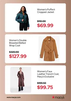 Preview of Macy's weekly ads valid from 27.10.2025 | Page: 5 | Products: Jacket, Coat