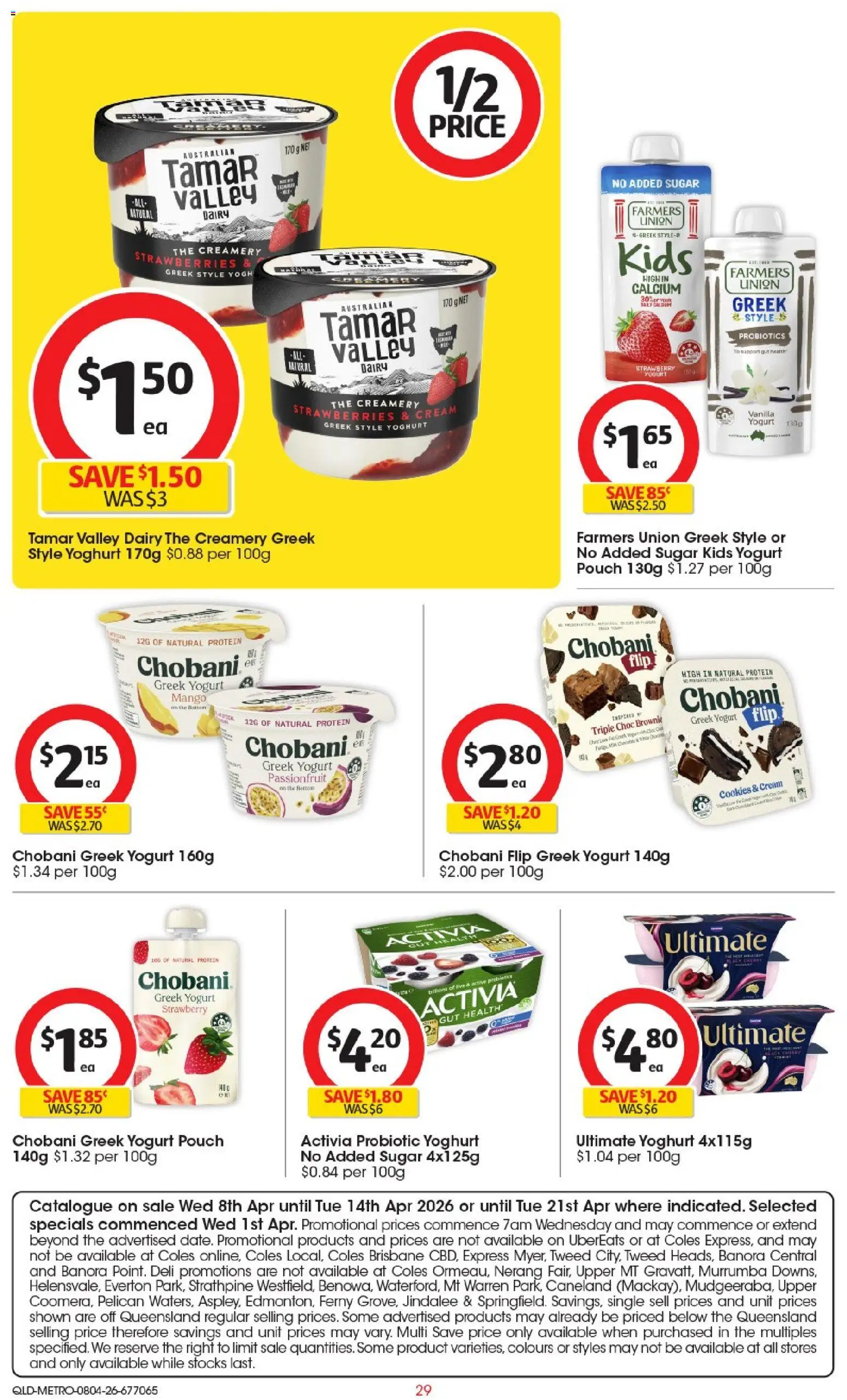 Coles catalogue - valid from 08.04.2026 | Page: 29 | Products: Dairy, Strawberries, Cream, Mango