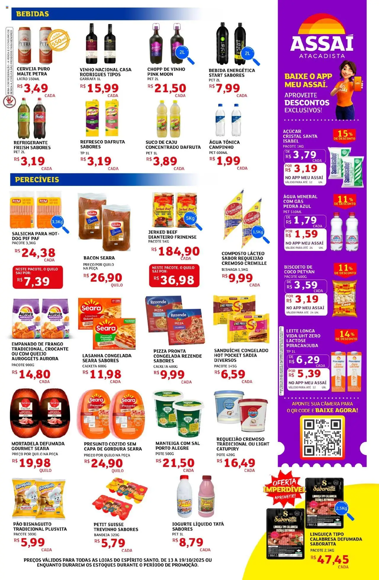 Assaí Atacadista Folheto - válido de 13.10.2025 | Página: 3 | Produtos: Refresco, Salsicha, Pão, Lasanha