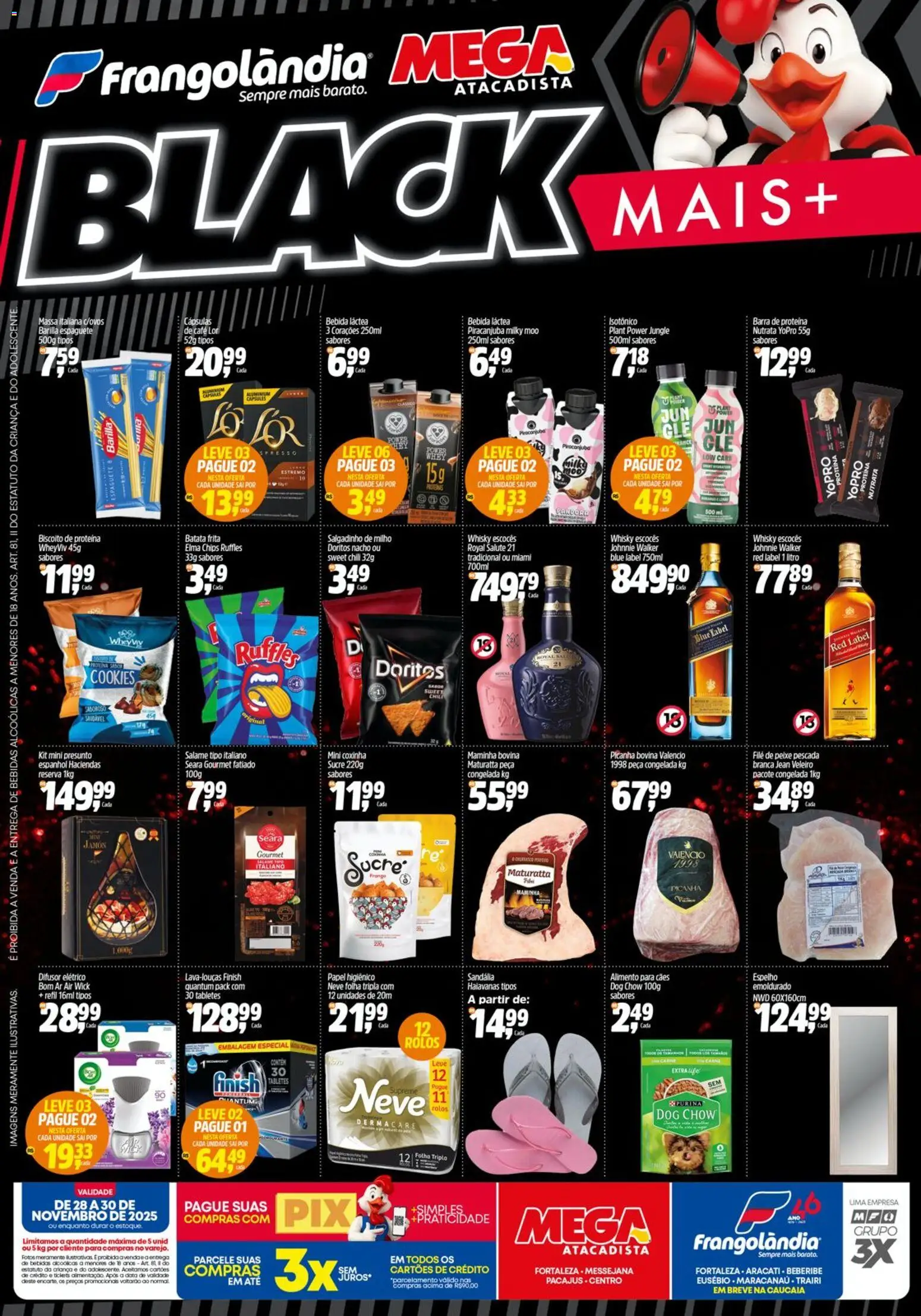 Frangolândia Folheto - válido de 28.11.2025 | Página: 1 | Produtos: Whisky, Elma Chips, Salame, Peixe