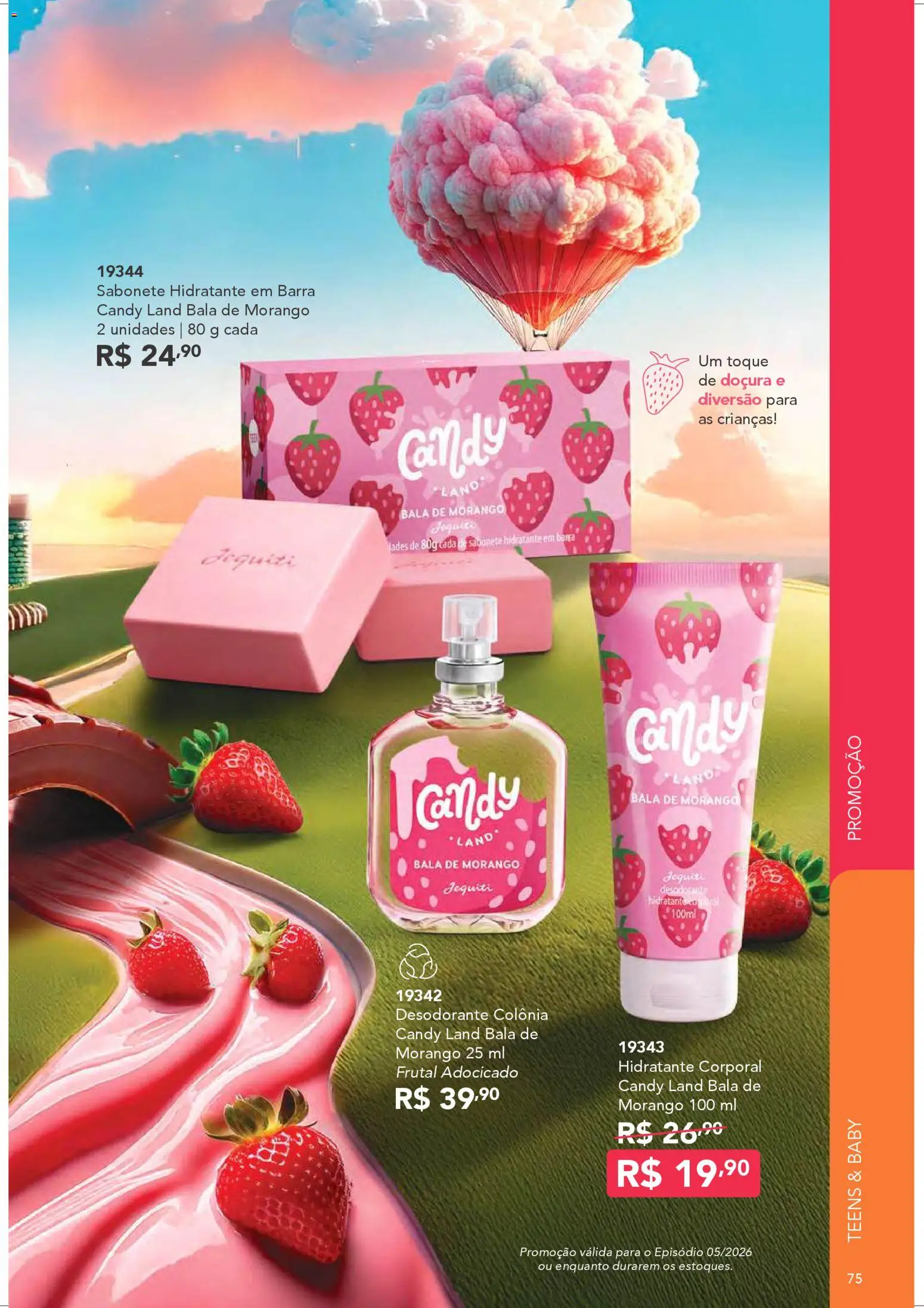 Jequiti Folheto - válido de 28.03.2026 | Página: 75 | Produtos: Hidratante corporal, Desodorante, Sabonete, Bala
