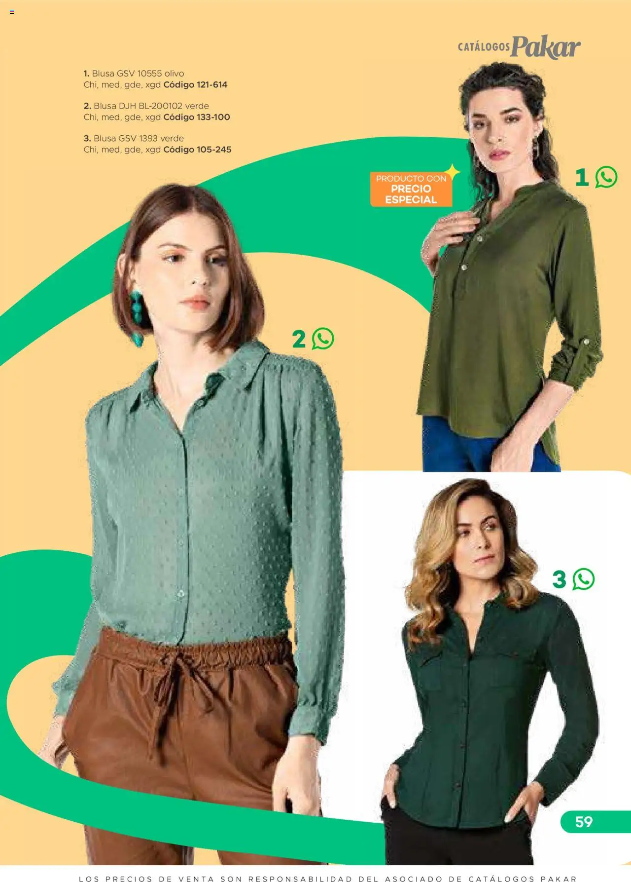 Nuevas ofertas de SC Pakar válidas en toda la República Mexicana desde el 31.01.2025. ¡Encuentra las mejores ofertas en SC Pakar catálogo Ropa! | Página: 59 | Productos: Blusa