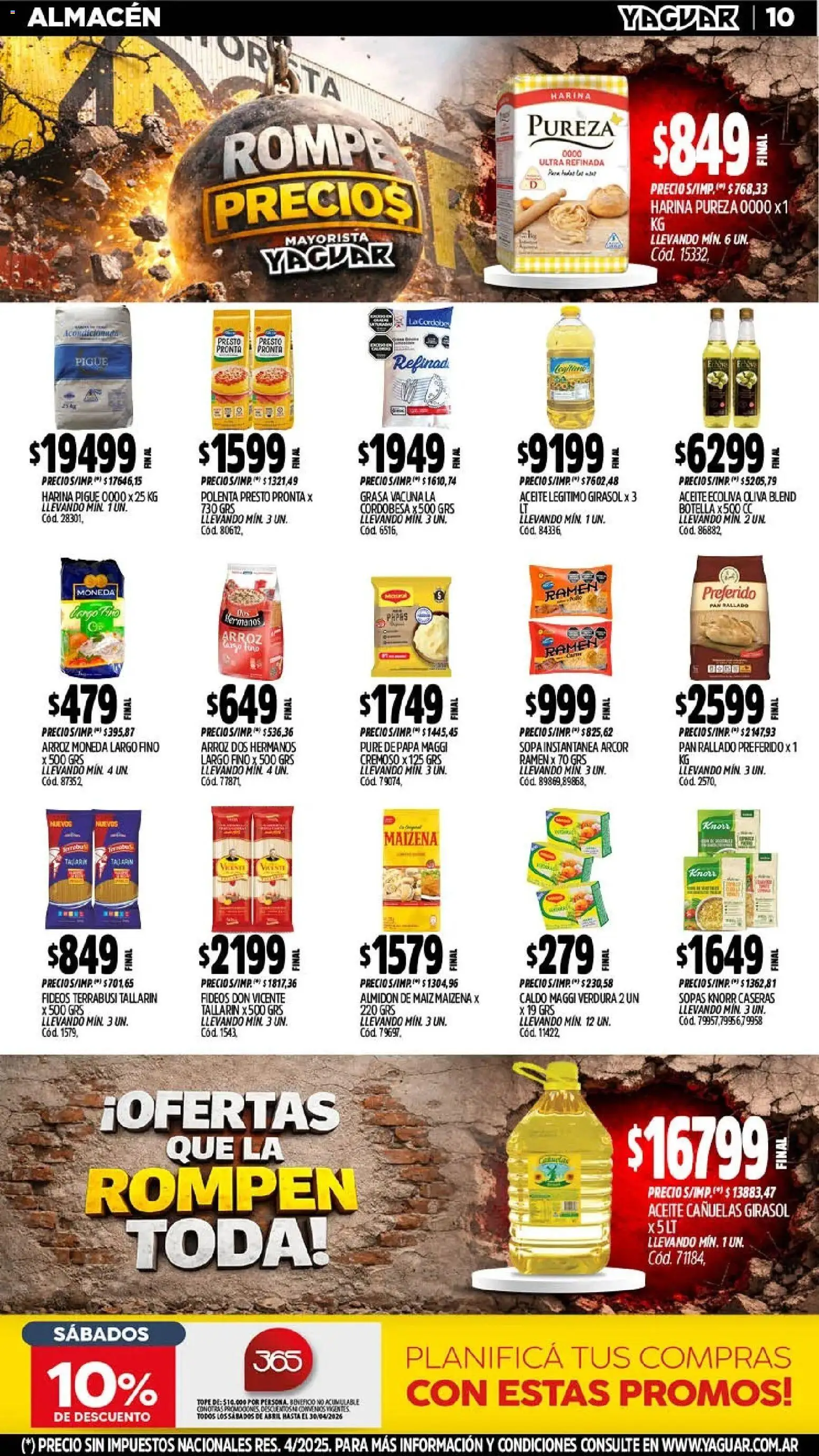 Yaguar - Oferta Semanal General Roca │ válido desde el 13.04.2026 | Página: 11 | Productos: Papa, Aceite, Maiz, Arroz