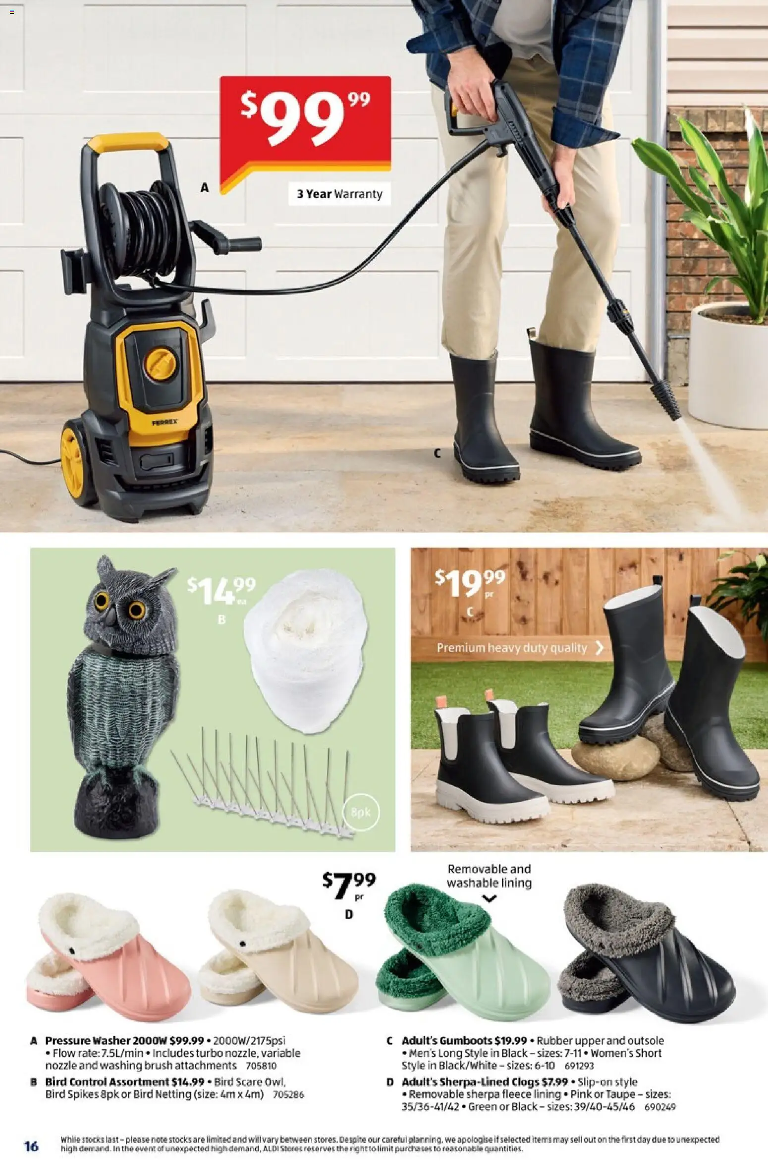 Aldi catalogue - valid from 11.03.2026 | Page: 16 | Products: Brush, Gumboots, Washer