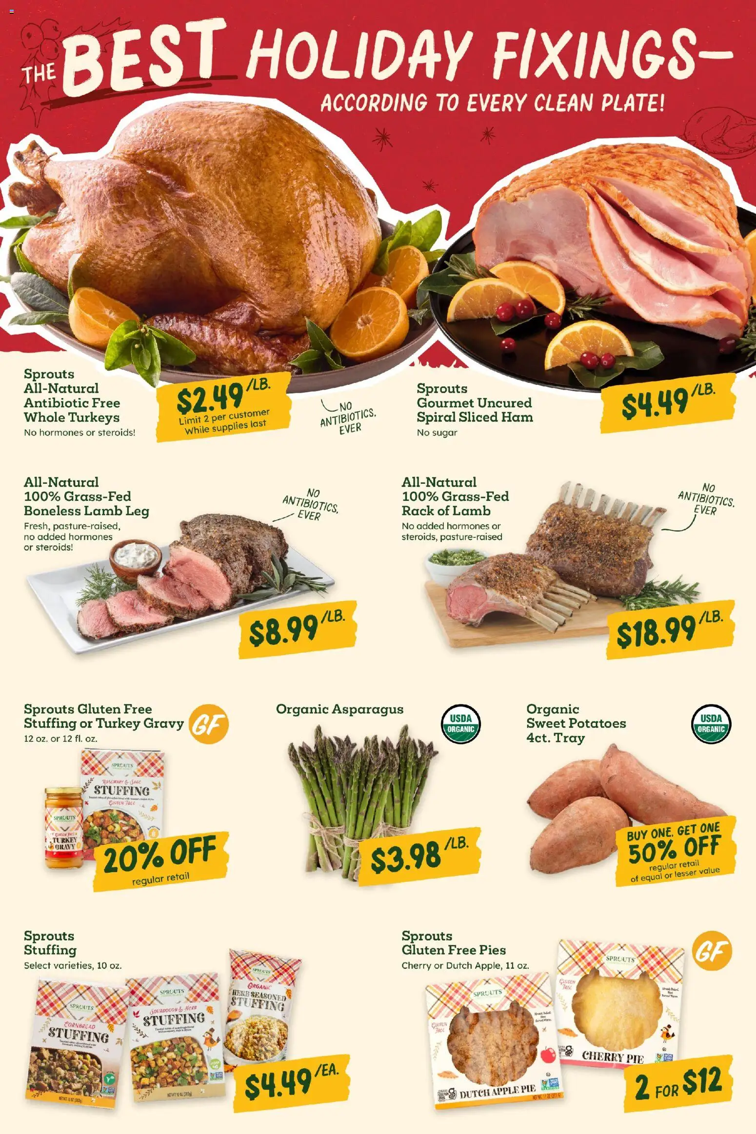 Sprouts Weekly Ad - valid from 12.11.2025 | Page: 4 | Products: Asparagus, Ham, Potatoes, Cherry Pie