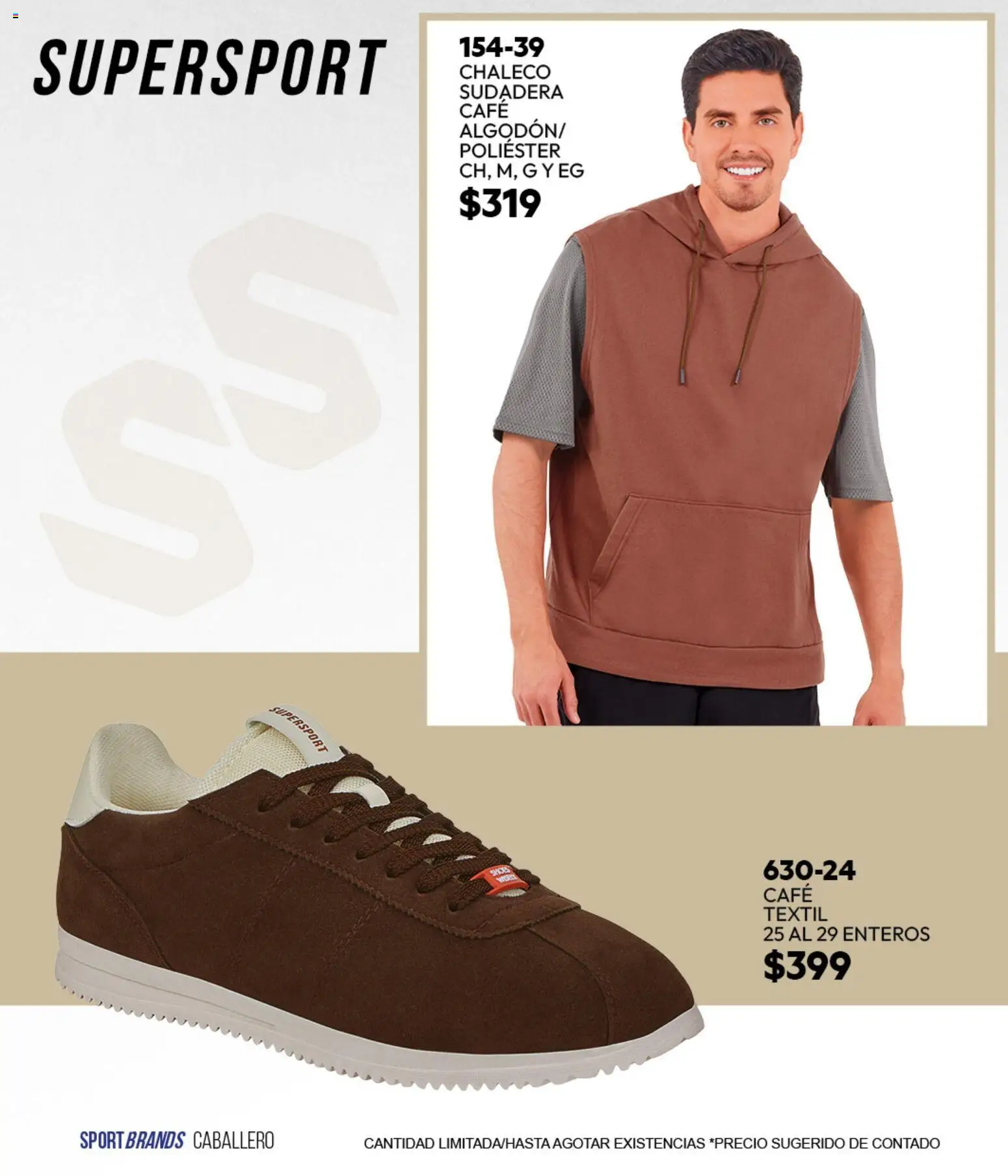 Nuevas ofertas de Cklass válidas en toda la República Mexicana desde el 05.03.2026. ¡Encuentra las mejores ofertas en Cklass catálogo Sportbrands Verano Caballero! | Página: 118 | Productos: Chaleco, Café, Sudadera