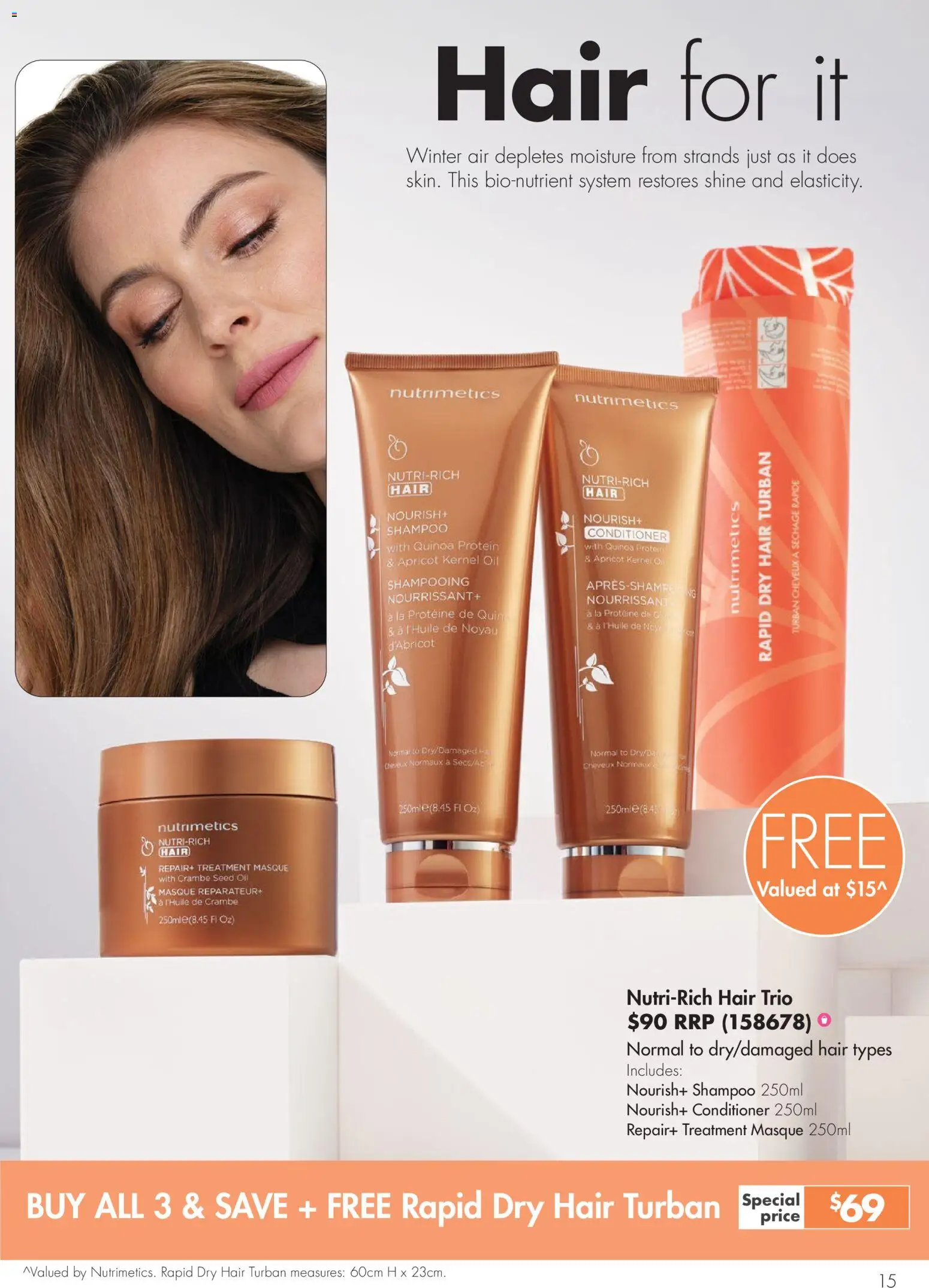 Nutrimetics catalogue - valid from 26.04.2026 | Page: 15 | Products: Shampoo, Conditioner, Oil, Treatment